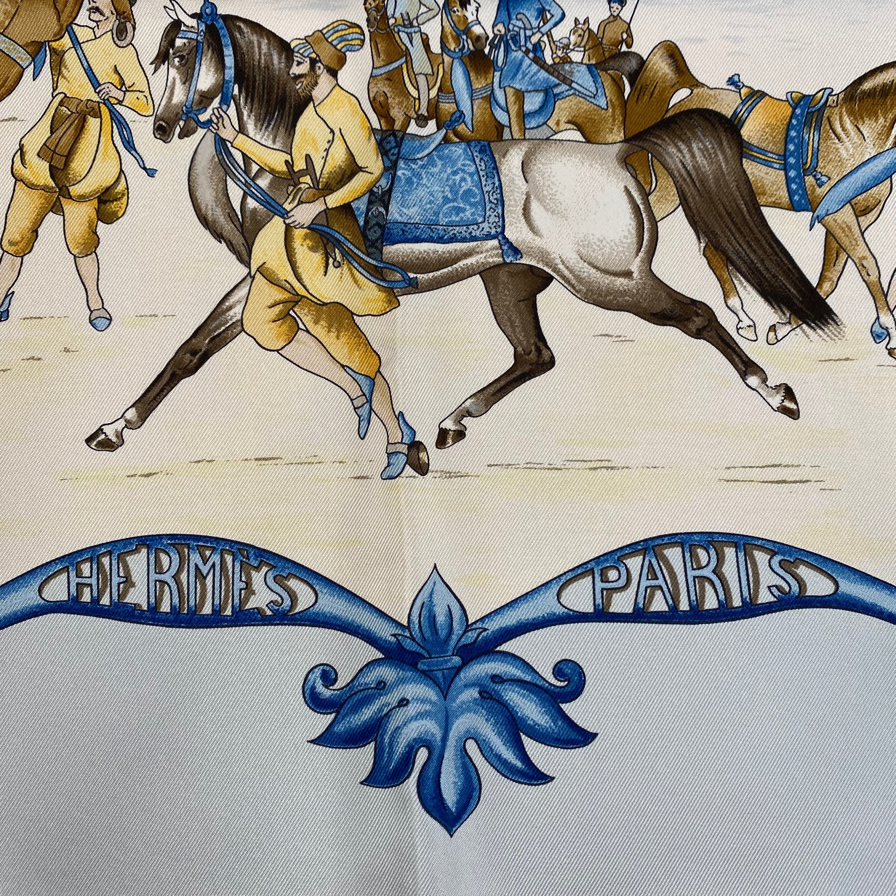 LES CHEVAUX DES MONGOLS スカーフ　エルメス Brand New Hermès Les Chevaux des Moghols Silk Scarf