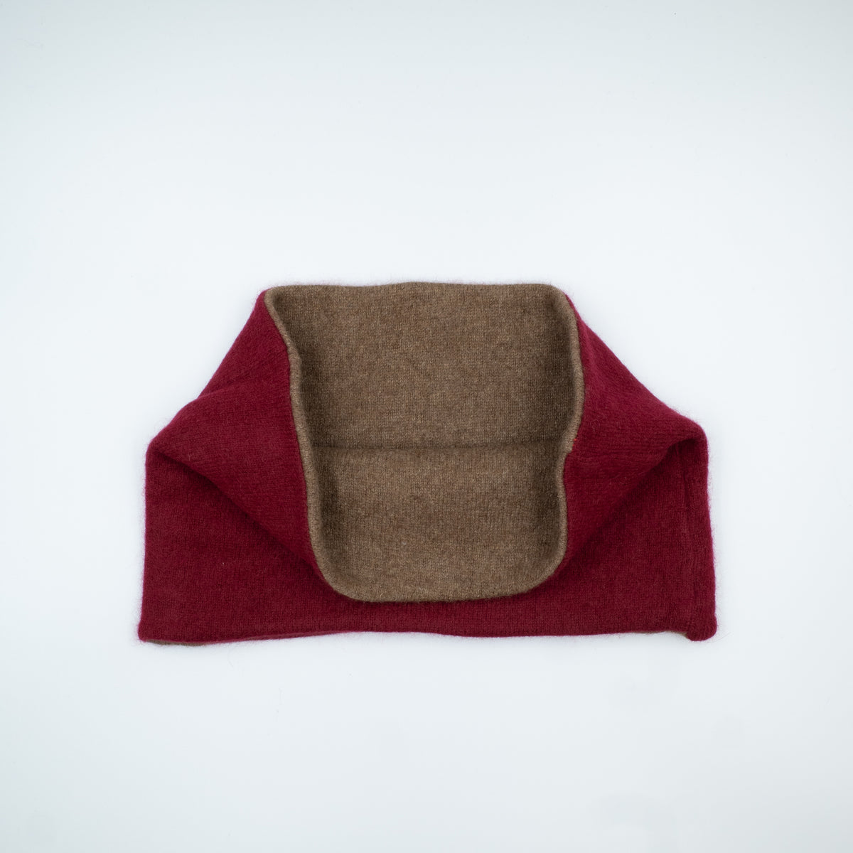 Men’s Dark Red and Camel Neck Warmer