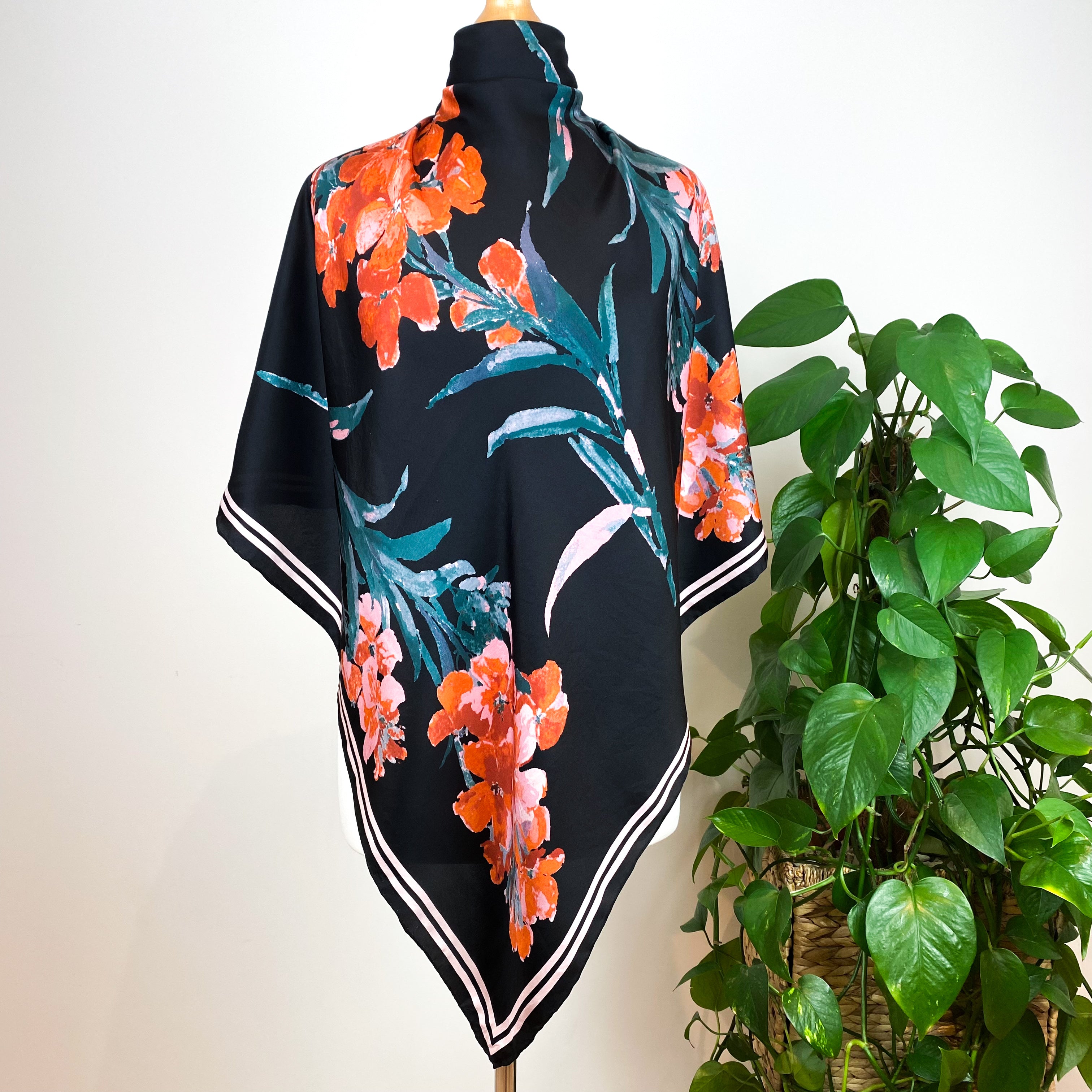 Joules Floral Pattern Silk Scarf