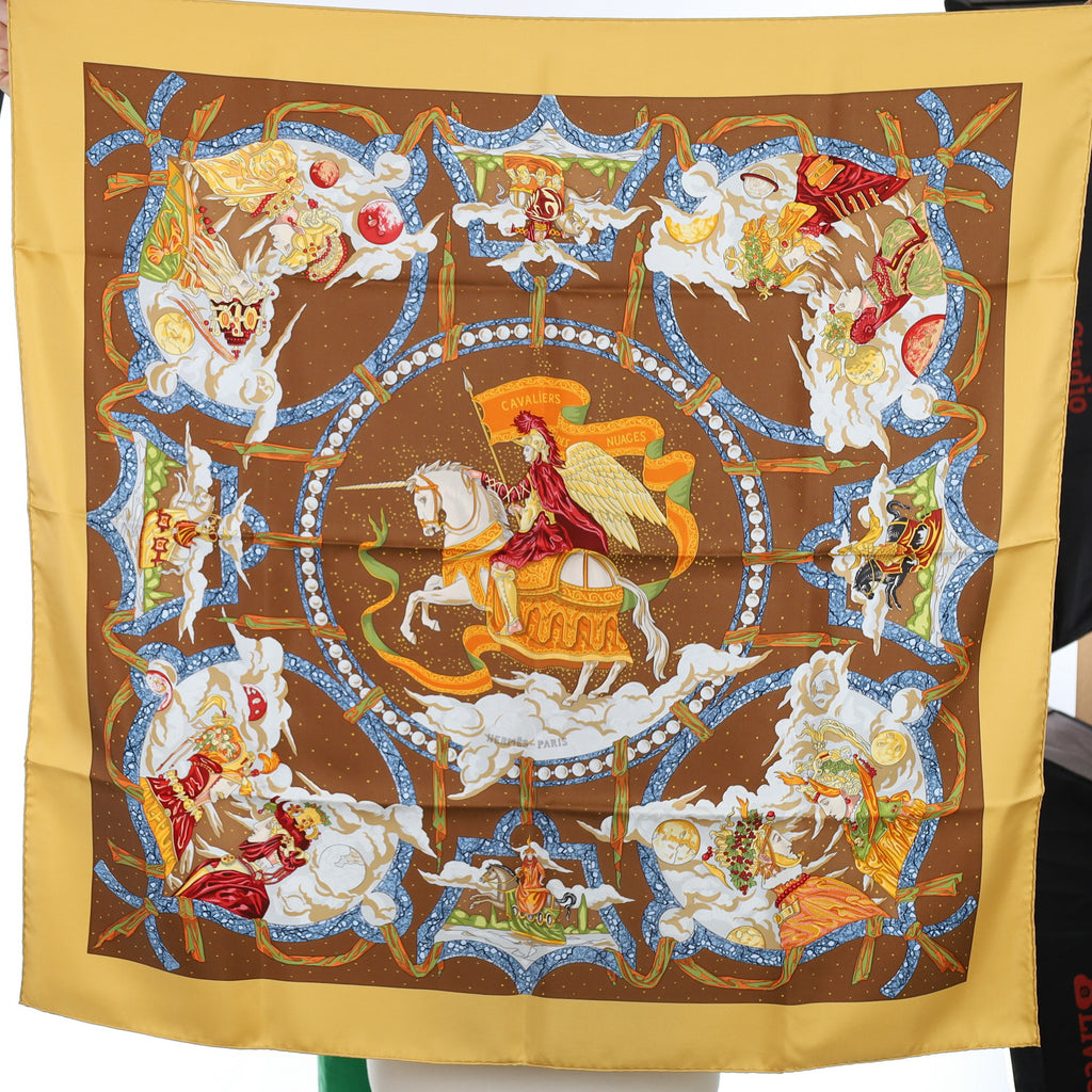 Brand New Boxed Hermès Cavaliers des Nuages Silk Scarf Quite Rare