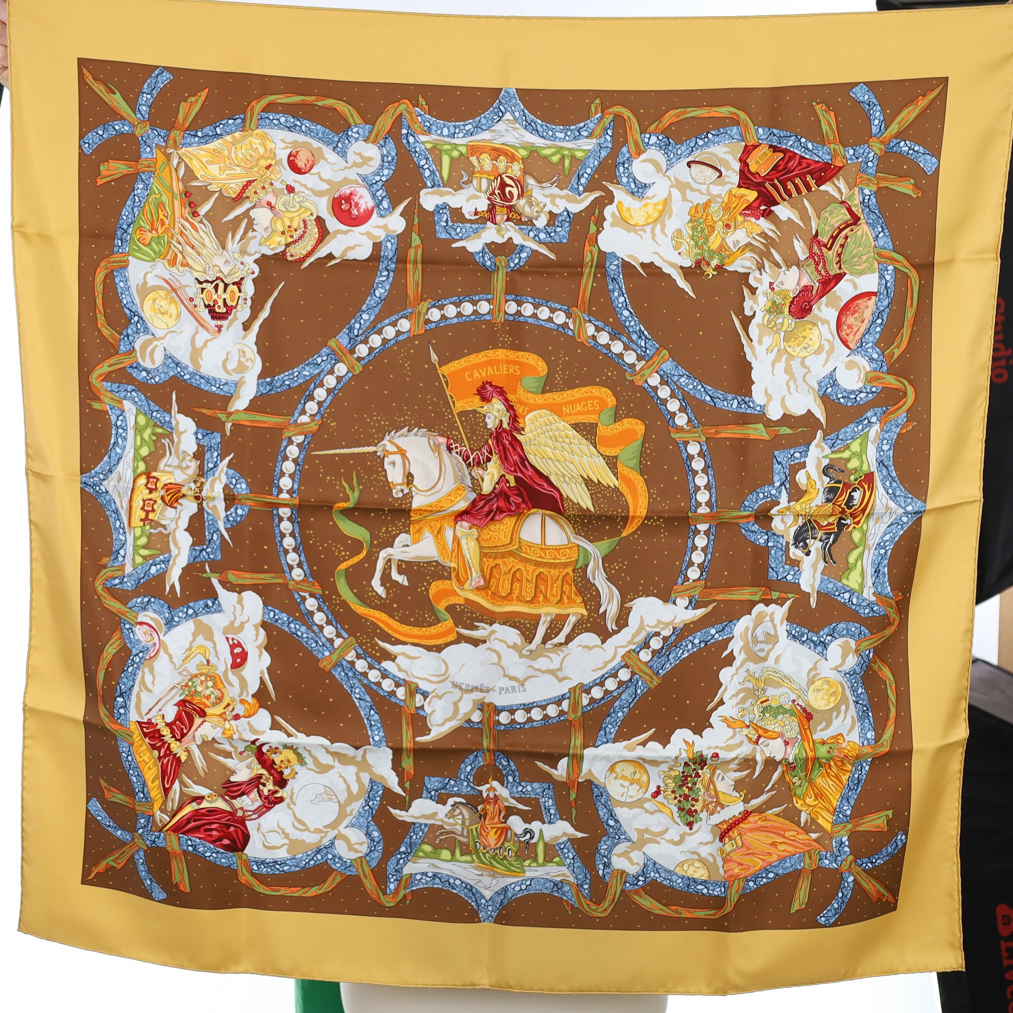 Brand New Boxed Hermès Cavaliers des Nuages Silk Scarf Quite Rare