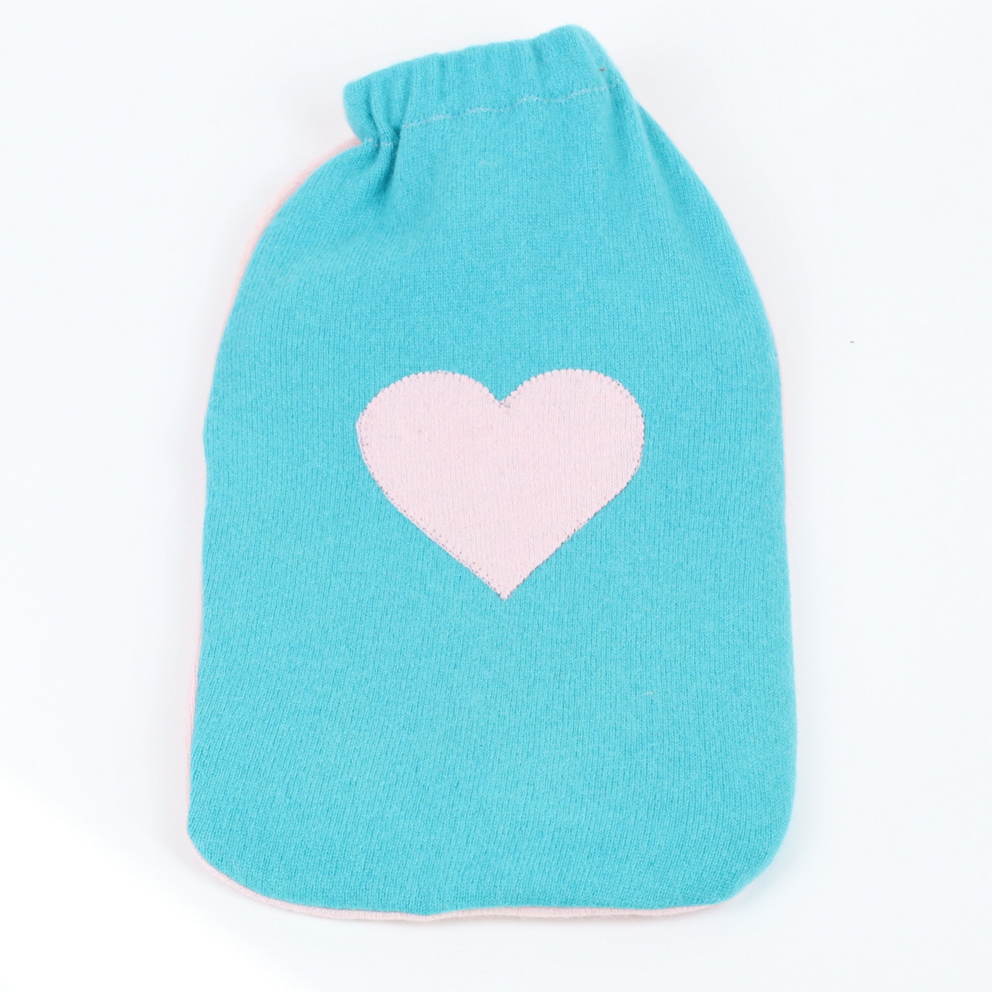 Turquoise and Ice Pink Large Cashmere Hot Water Bottle