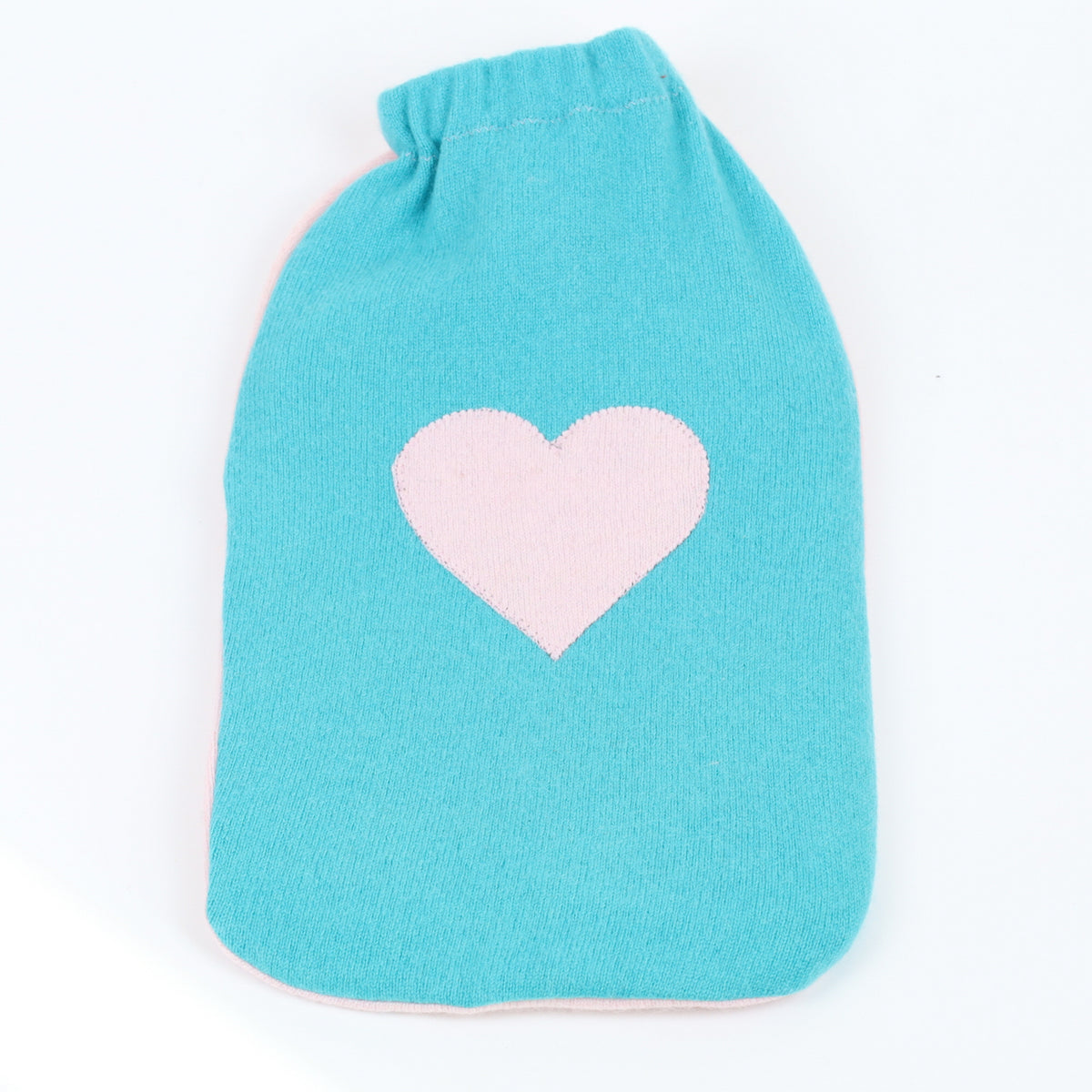 Turquoise and Ice Pink Large Cashmere Hot Water Bottle