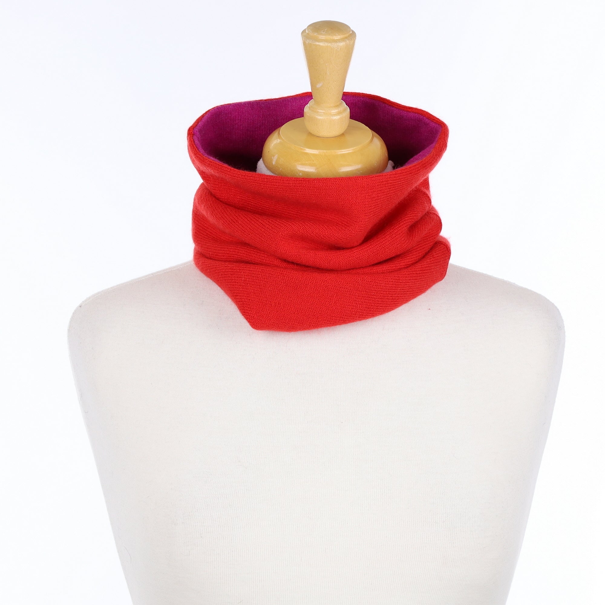 Bright Red and Purple Luxury Double Layered Snood