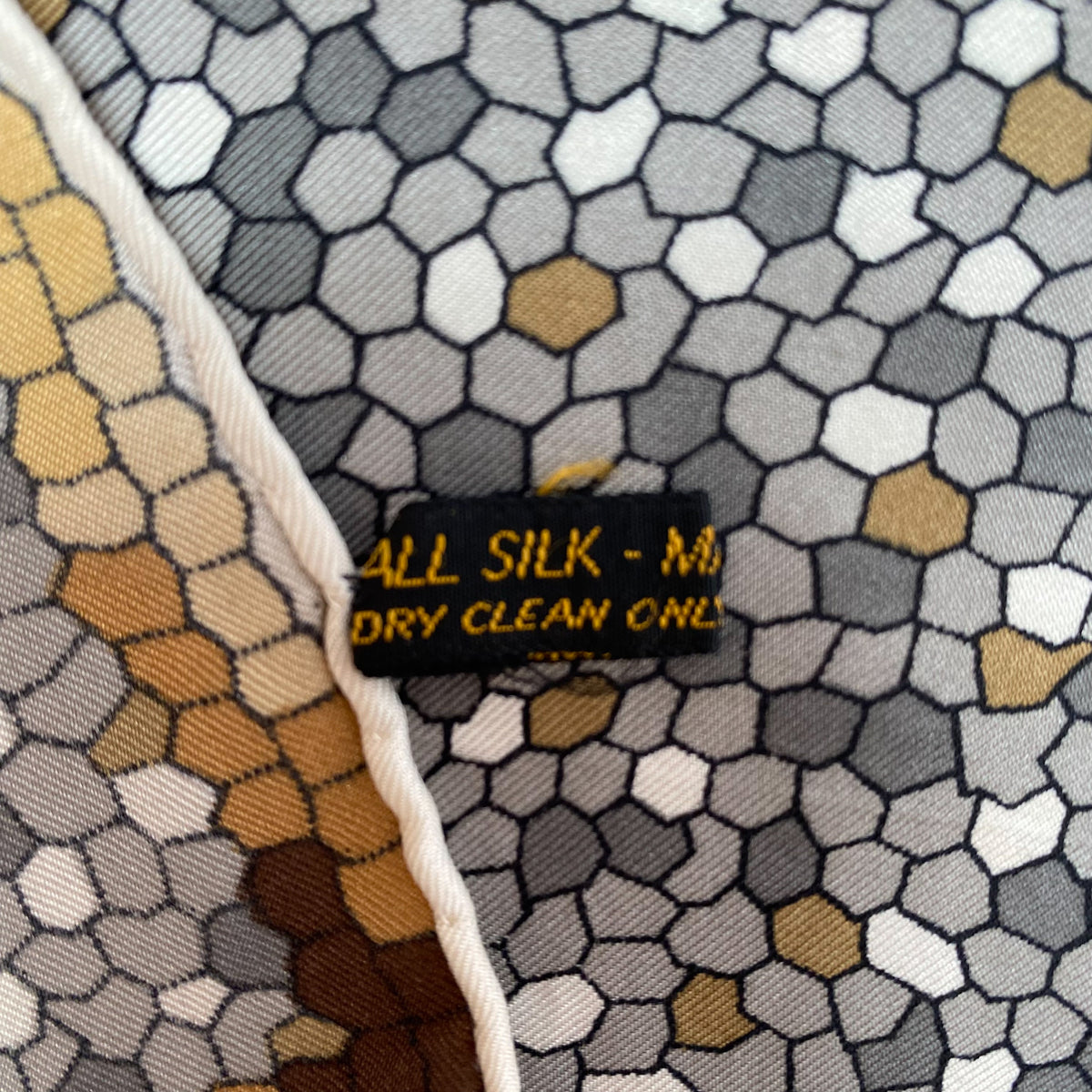 Italian Dragon Mosaic Effect Vintage Silk Scarf