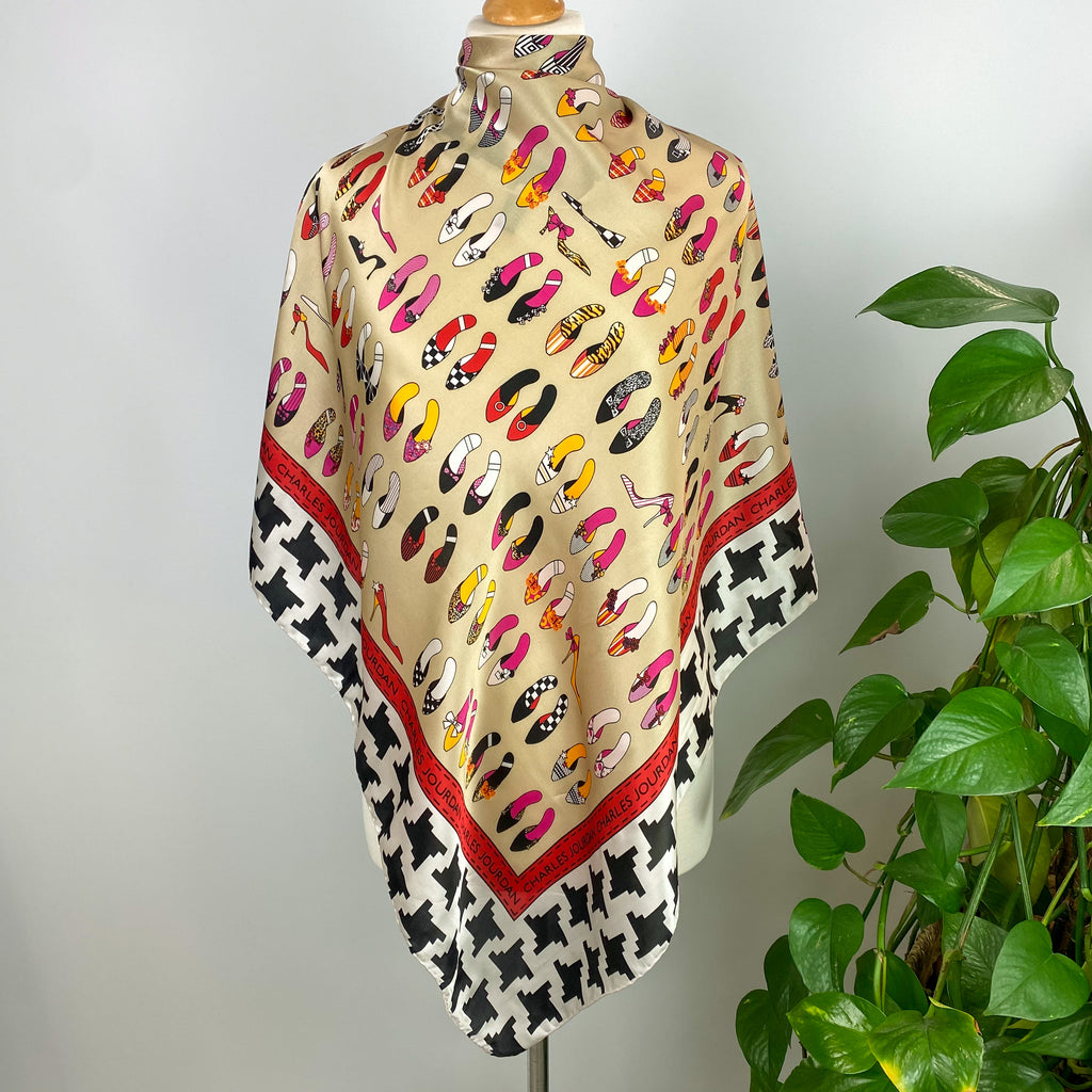 Charles Jourdan Shoe Design Silk Scarf