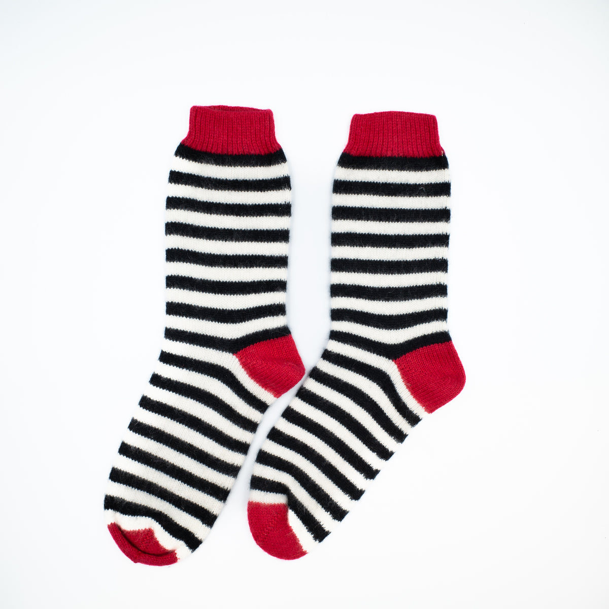 Black White and Red Cashmere Bed Socks