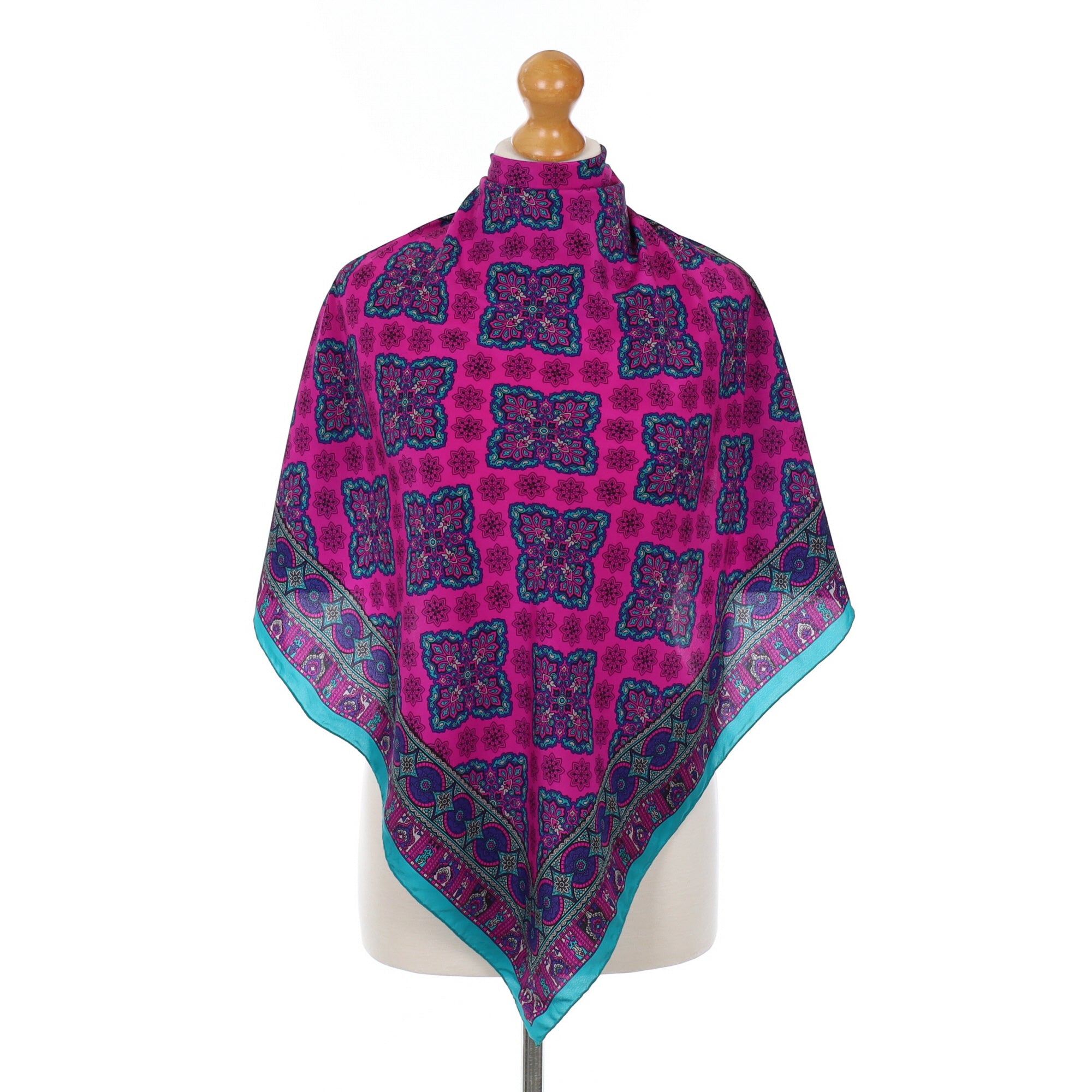Jaeger Geometric Colourful Vintage Silk Scarf