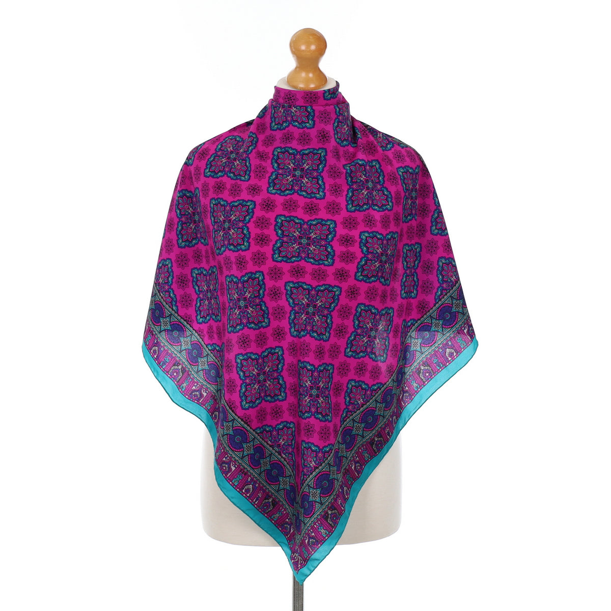 Jaeger Geometric Colourful Vintage Silk Scarf
