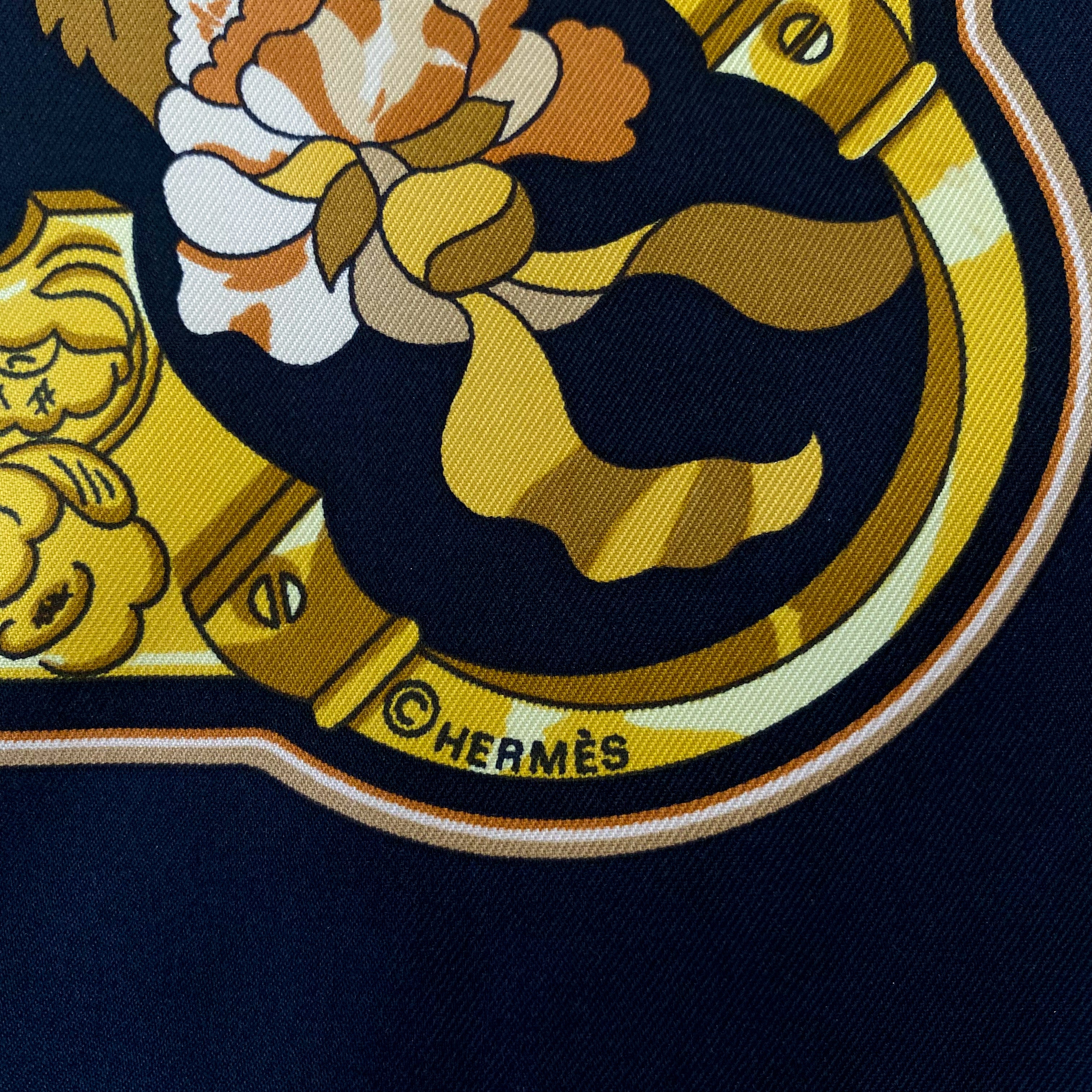 Hermes Copeaux 1998 Designer Silk Scarf