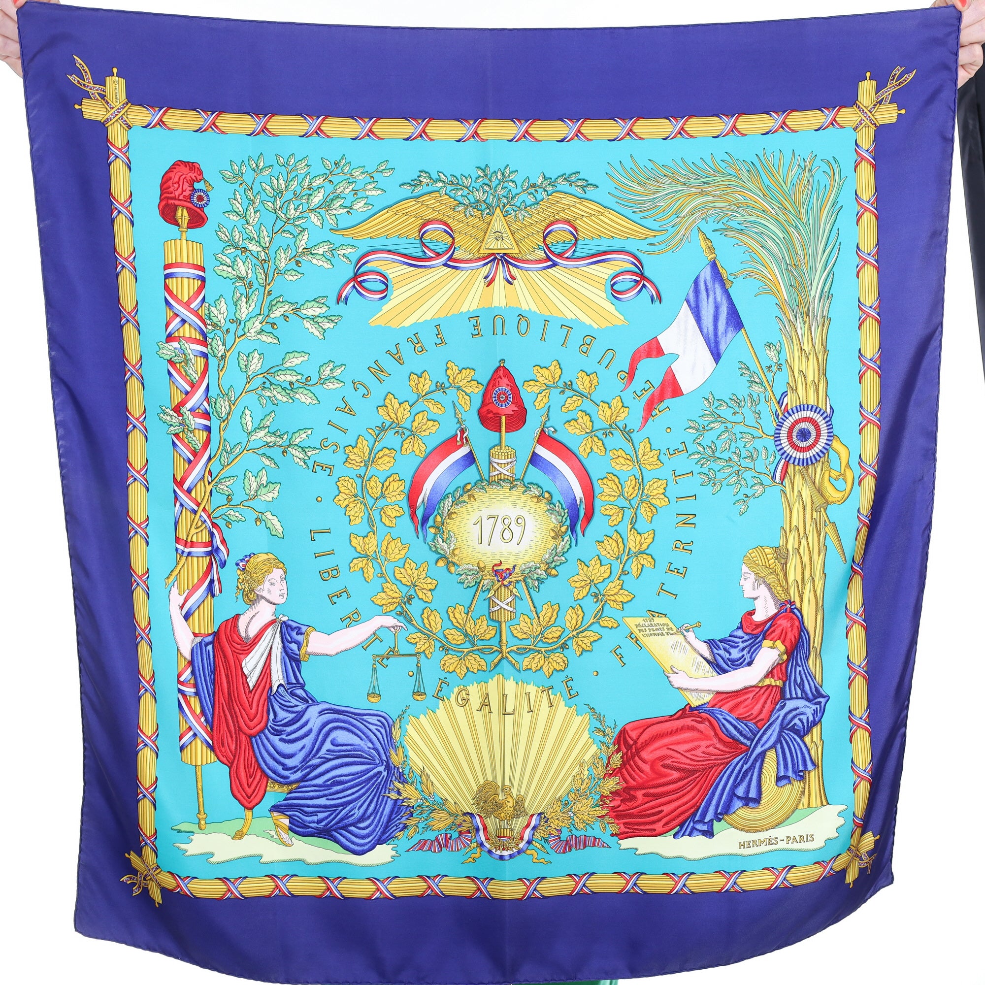 Hermès République Française Liberte Égalité Fraternité 1789 Silk Scarf