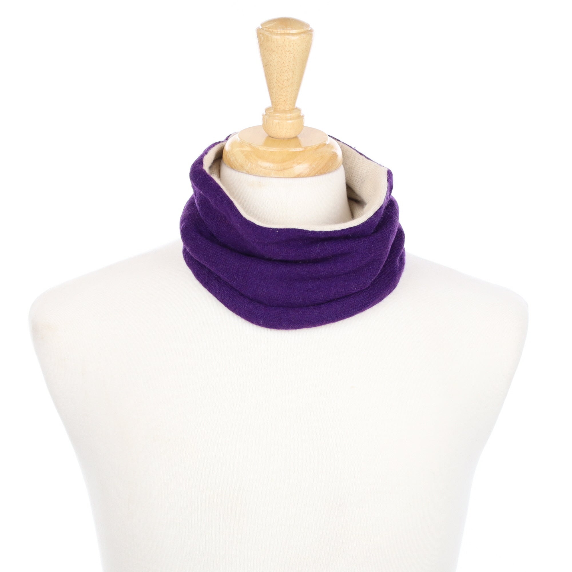 Iris Purple and Cream Neck Warmer