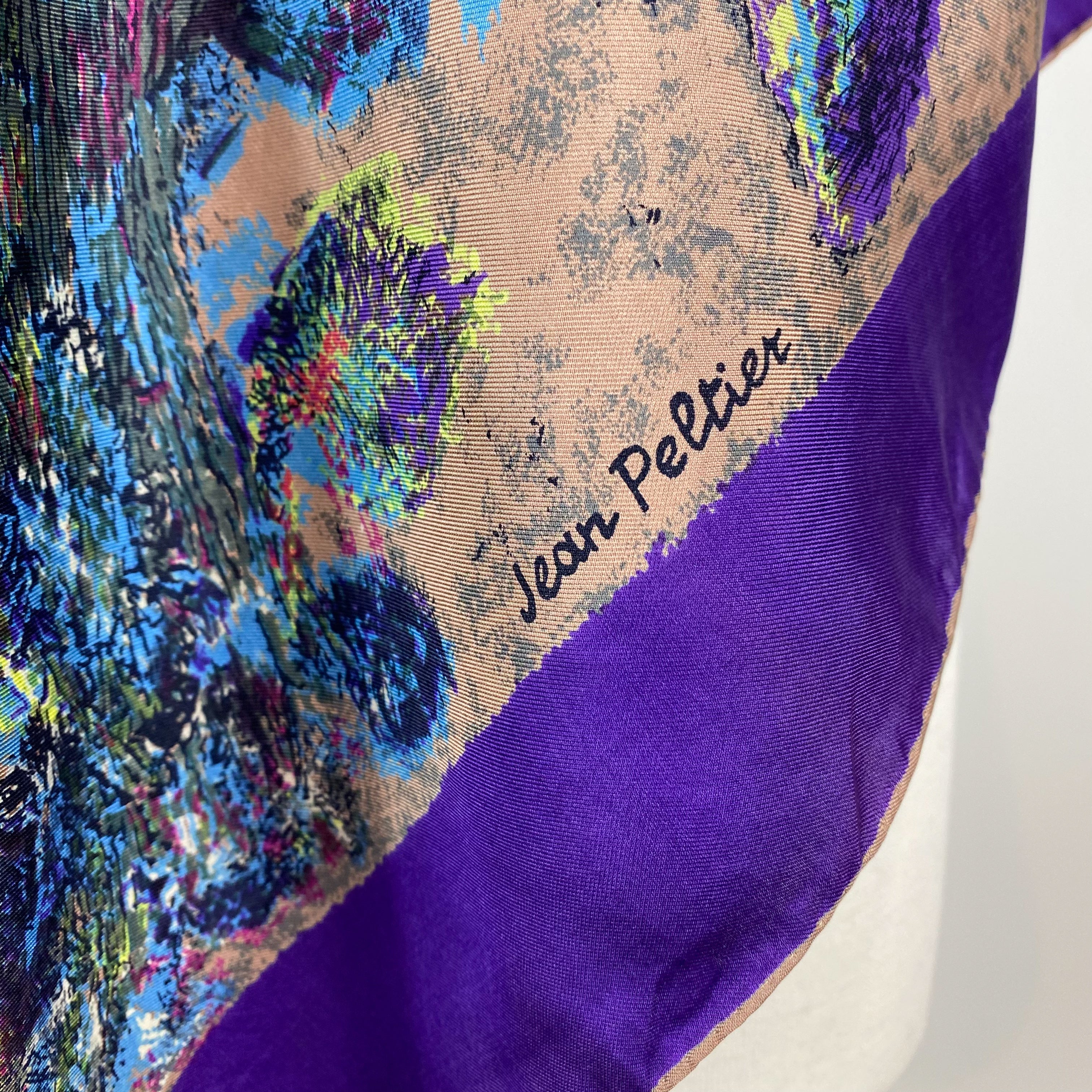 Stunning Jean Peltier French Vintage Silk Scarf