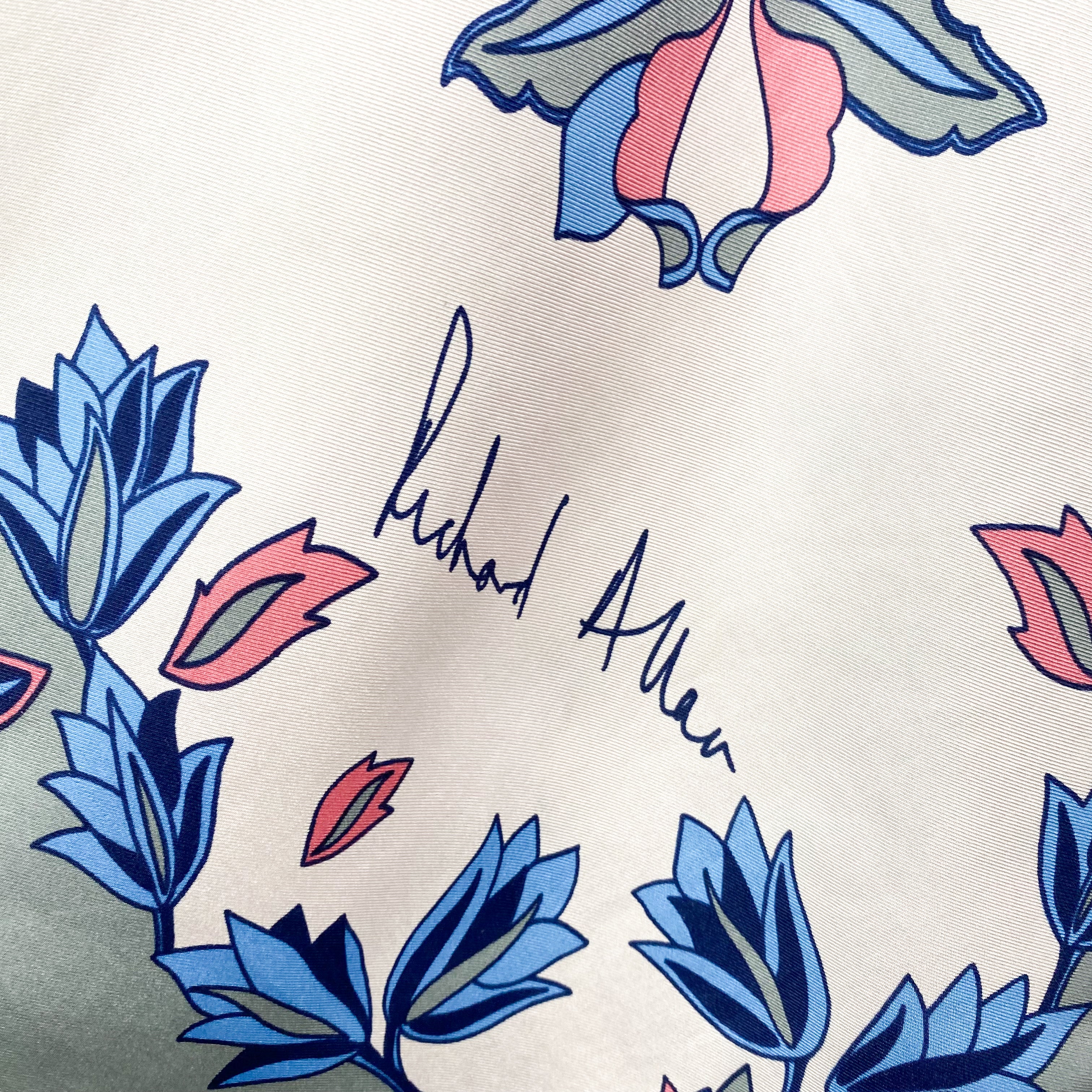 1970s Richard Allan Floral Vintage Silk Scarf