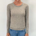 Smoke Grey Cashmere Crew Neck Jumper Small