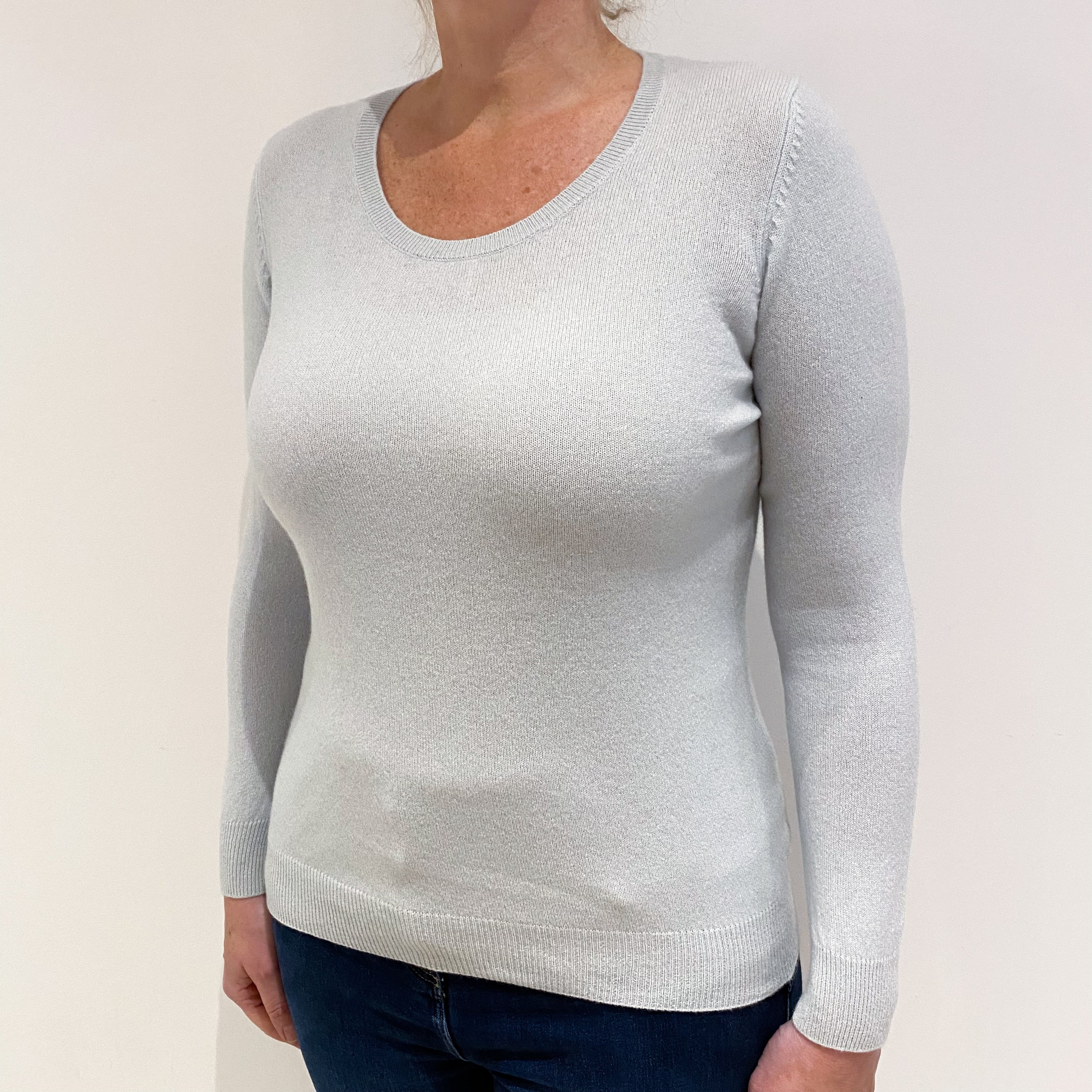 Ice Blue Cashmere Crew Neck Jumper Large