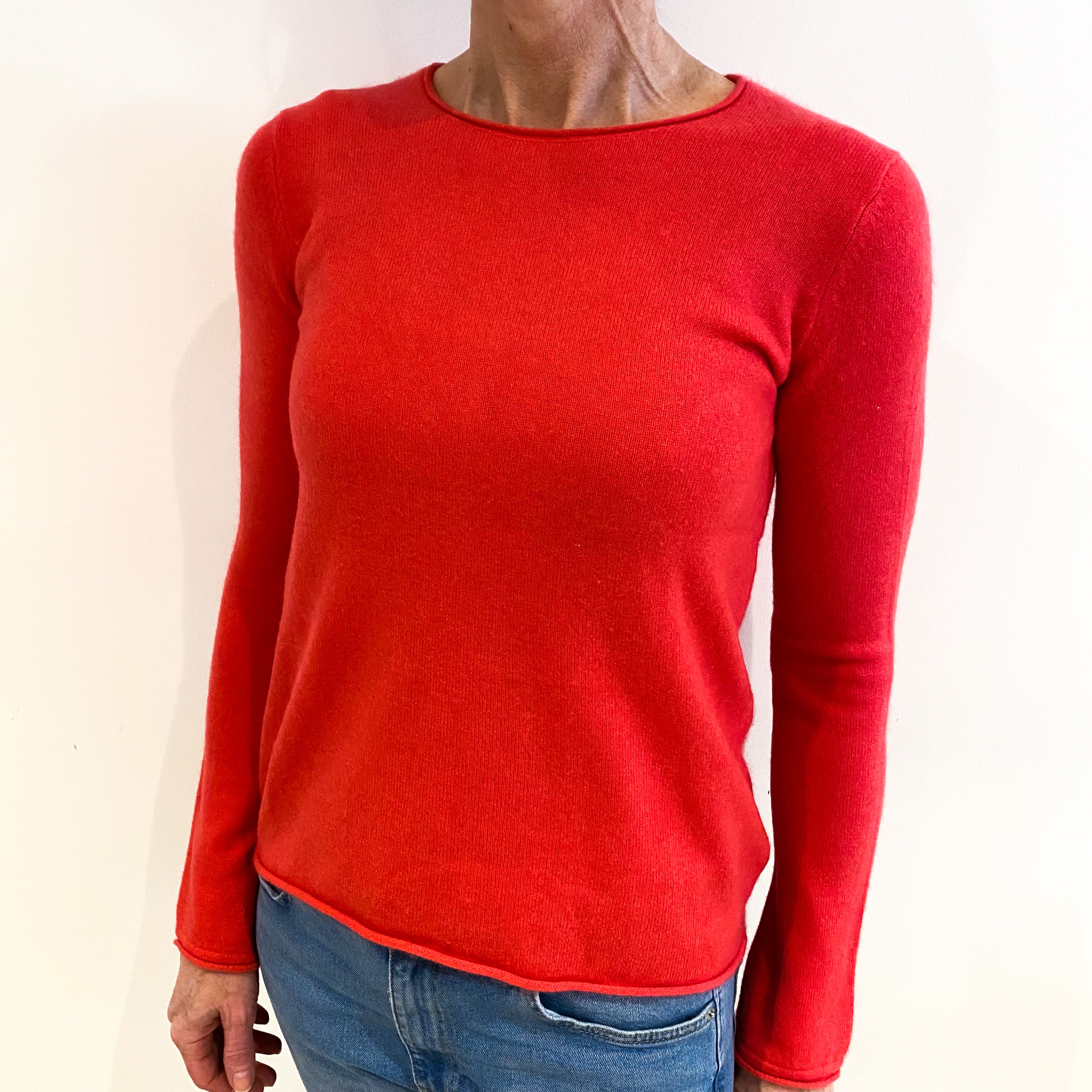 Cranberry Pink Cashmere Crew Neck Jumper Small