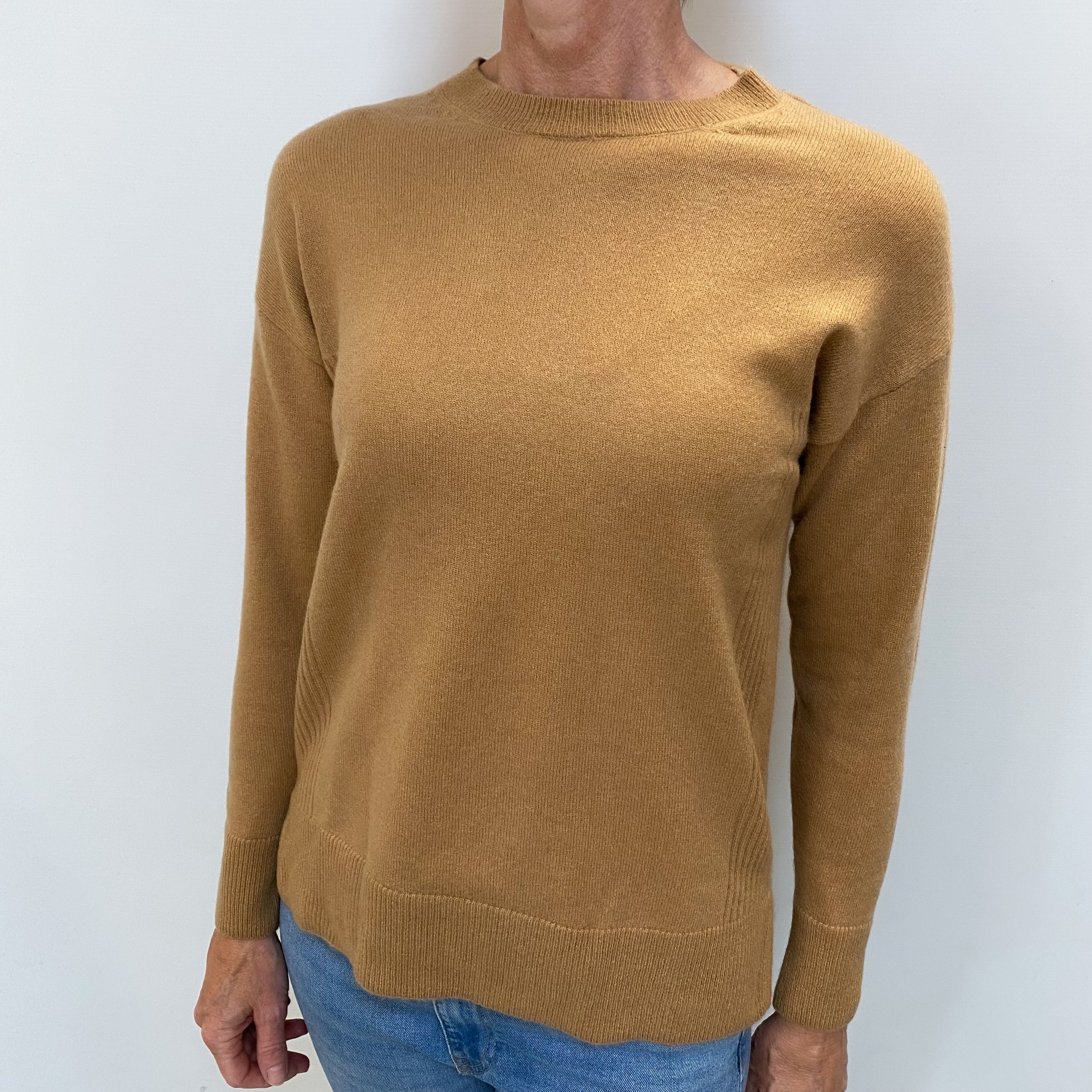 Butterscotch Brown Cashmere Crew Neck Jumper Small