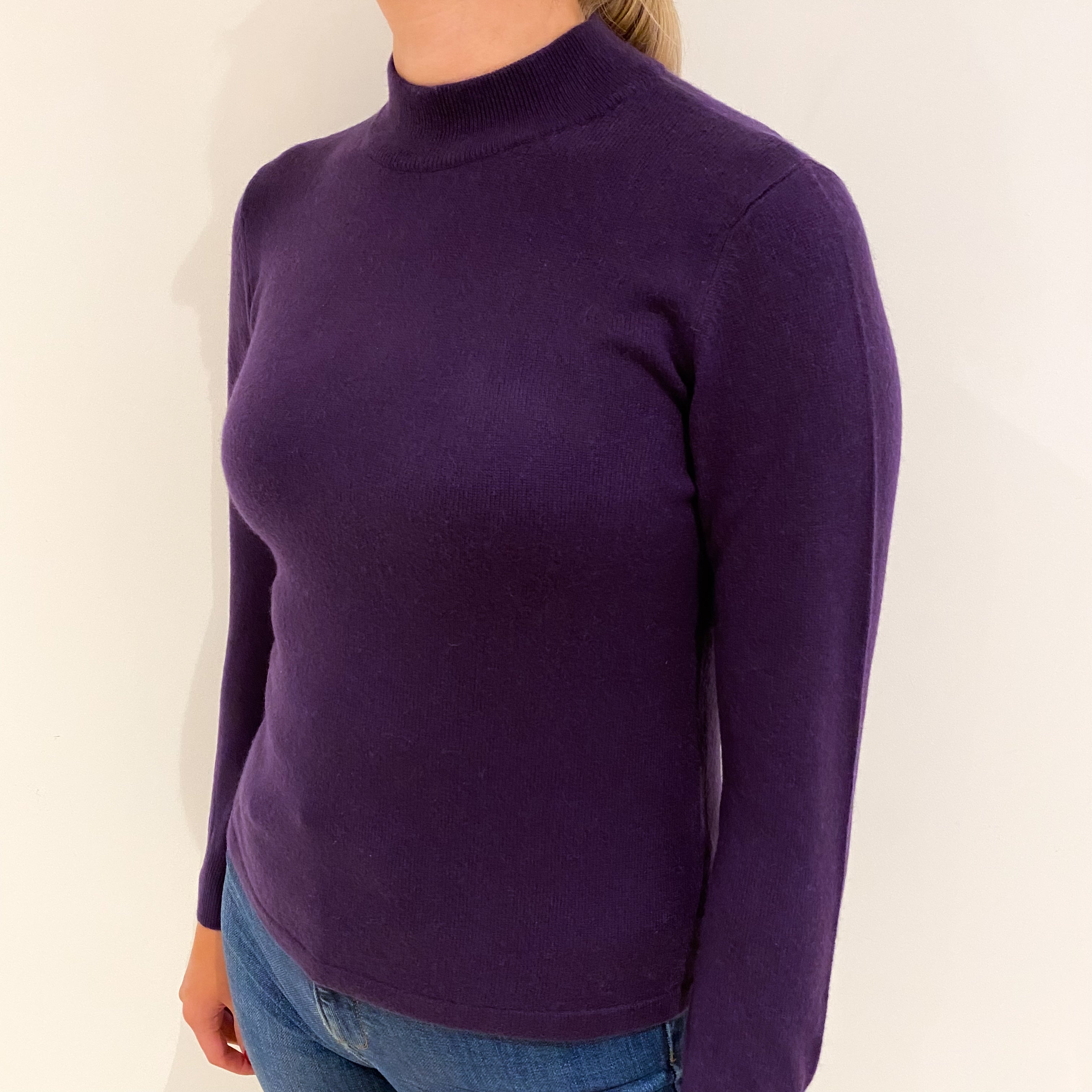 Iris Purple Cashmere Turtle Neck Jumper Small
