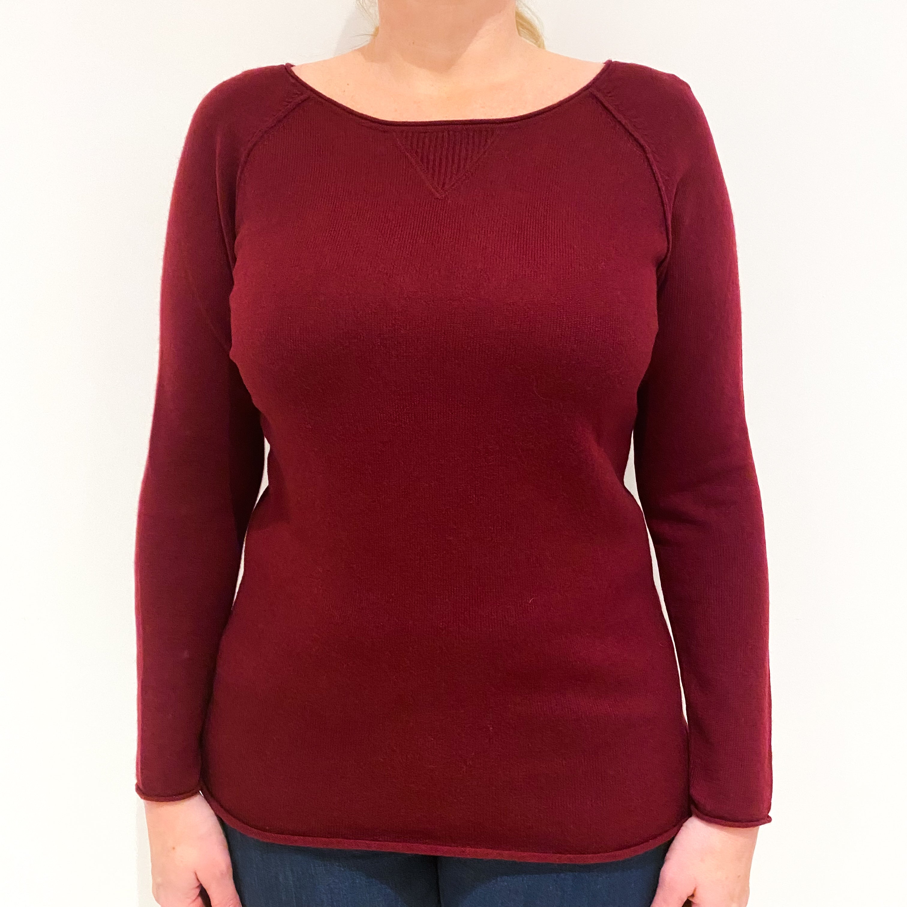 Mulberry Purple Cashmere Crew Neck Jumper Large
