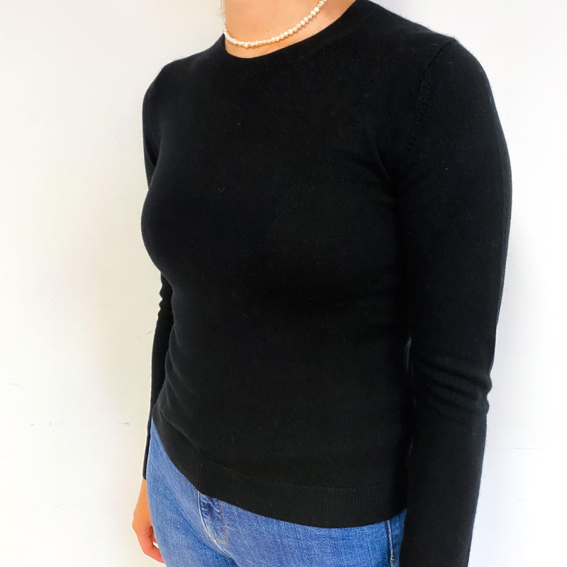 Black Cashmere Crew Neck Jumper Small