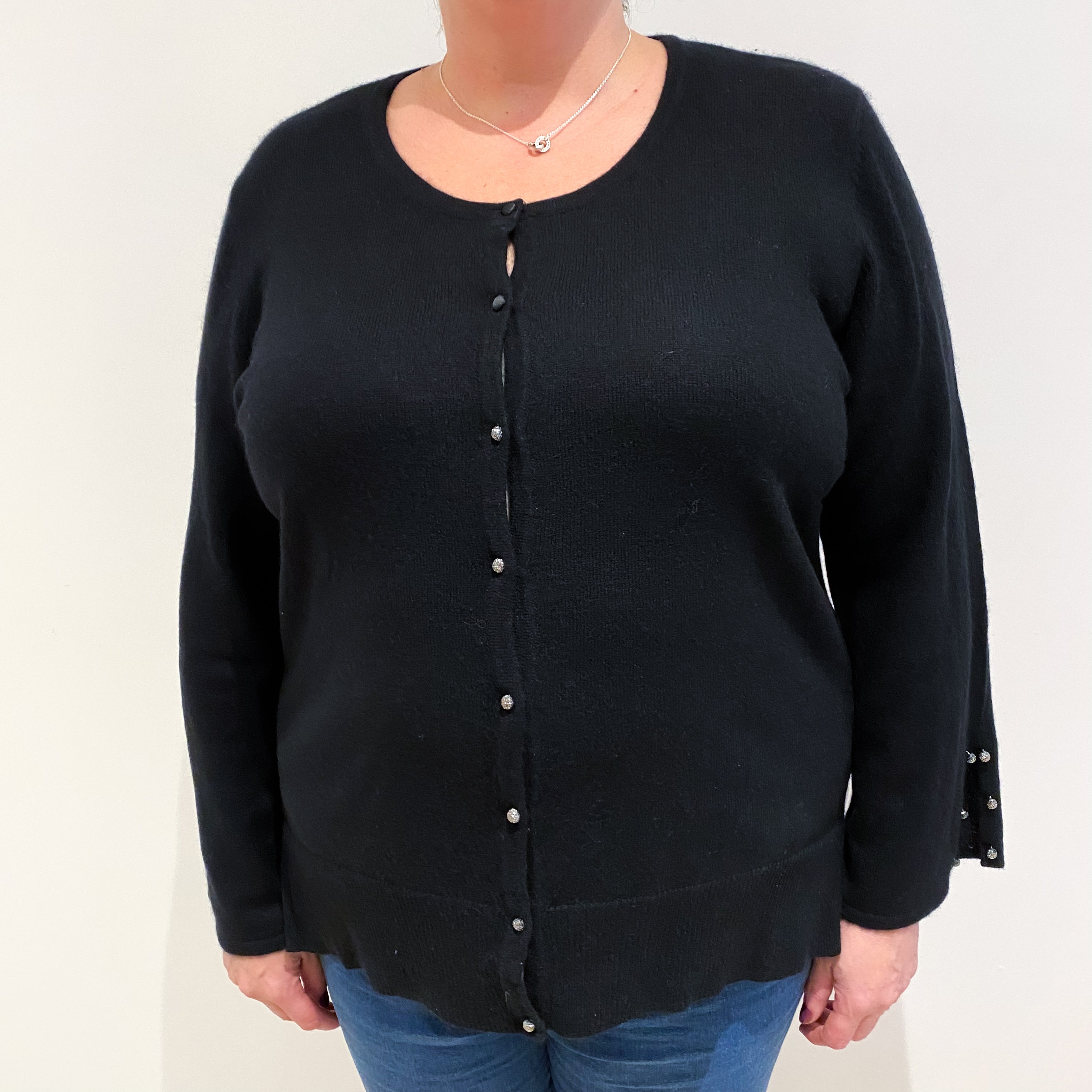 Black Cashmere Cardigan Extra Extra Large
