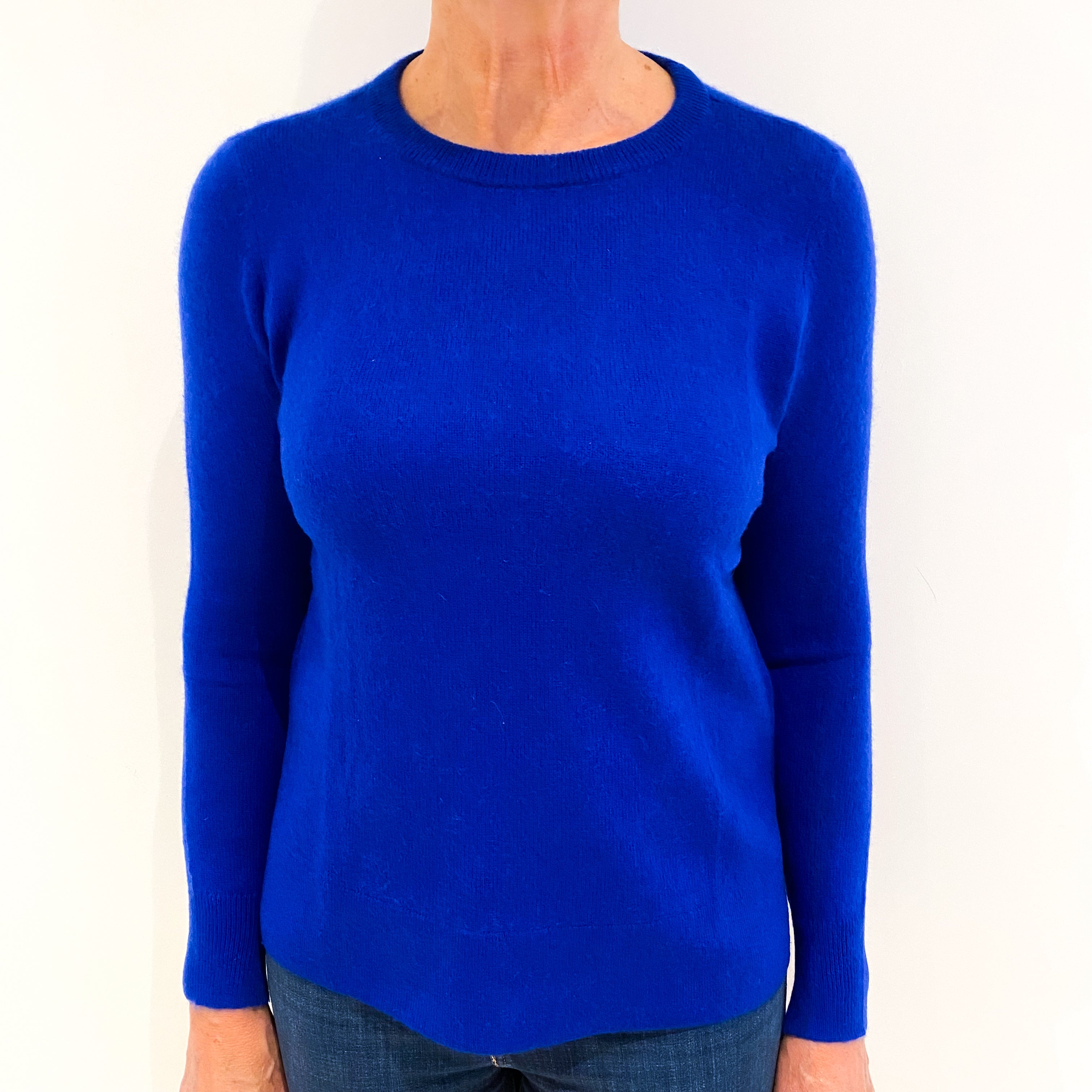 Electric Blue Cashmere Crew Neck Jumper Medium