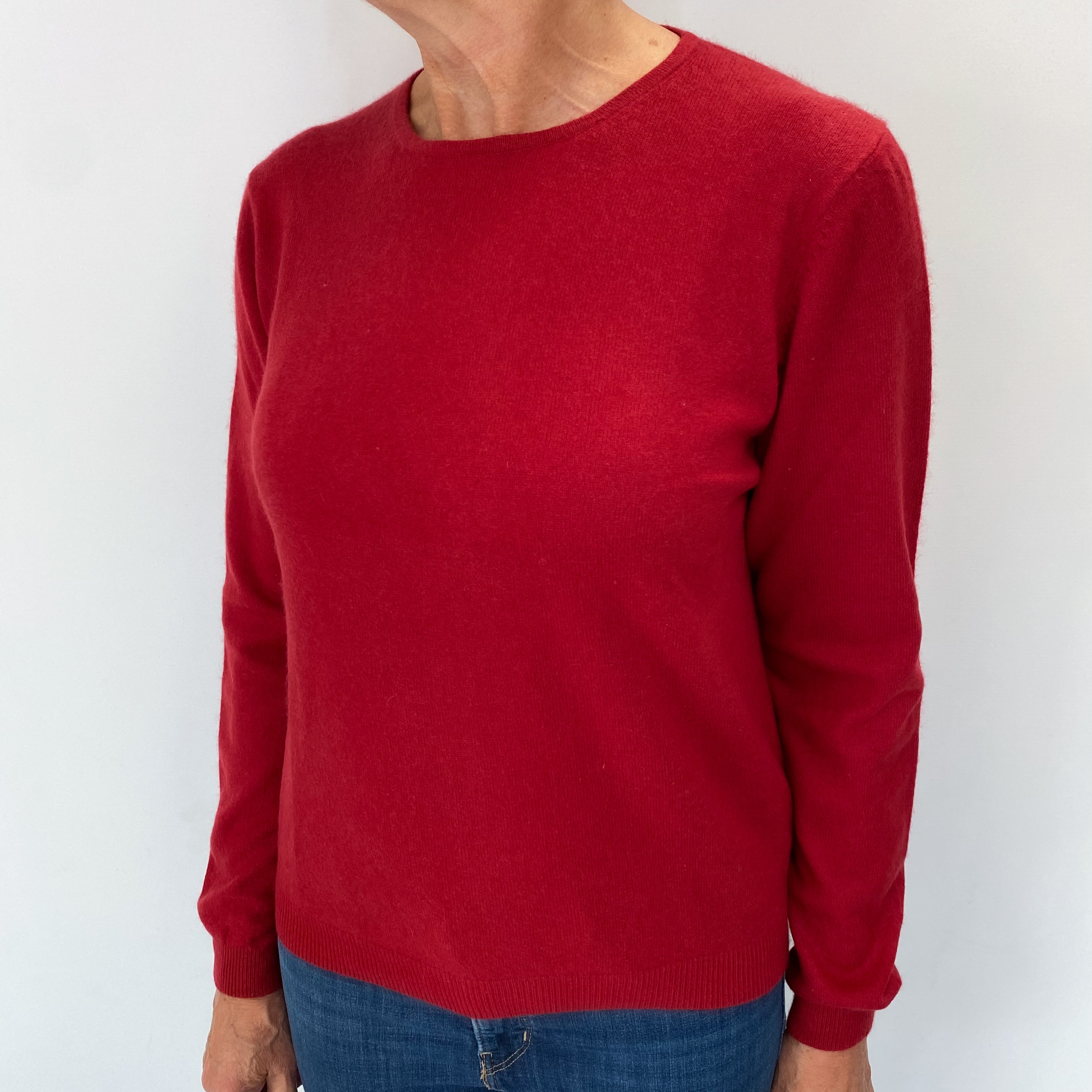 Phoenix Red Cashmere Crew Neck Jumper Medium
