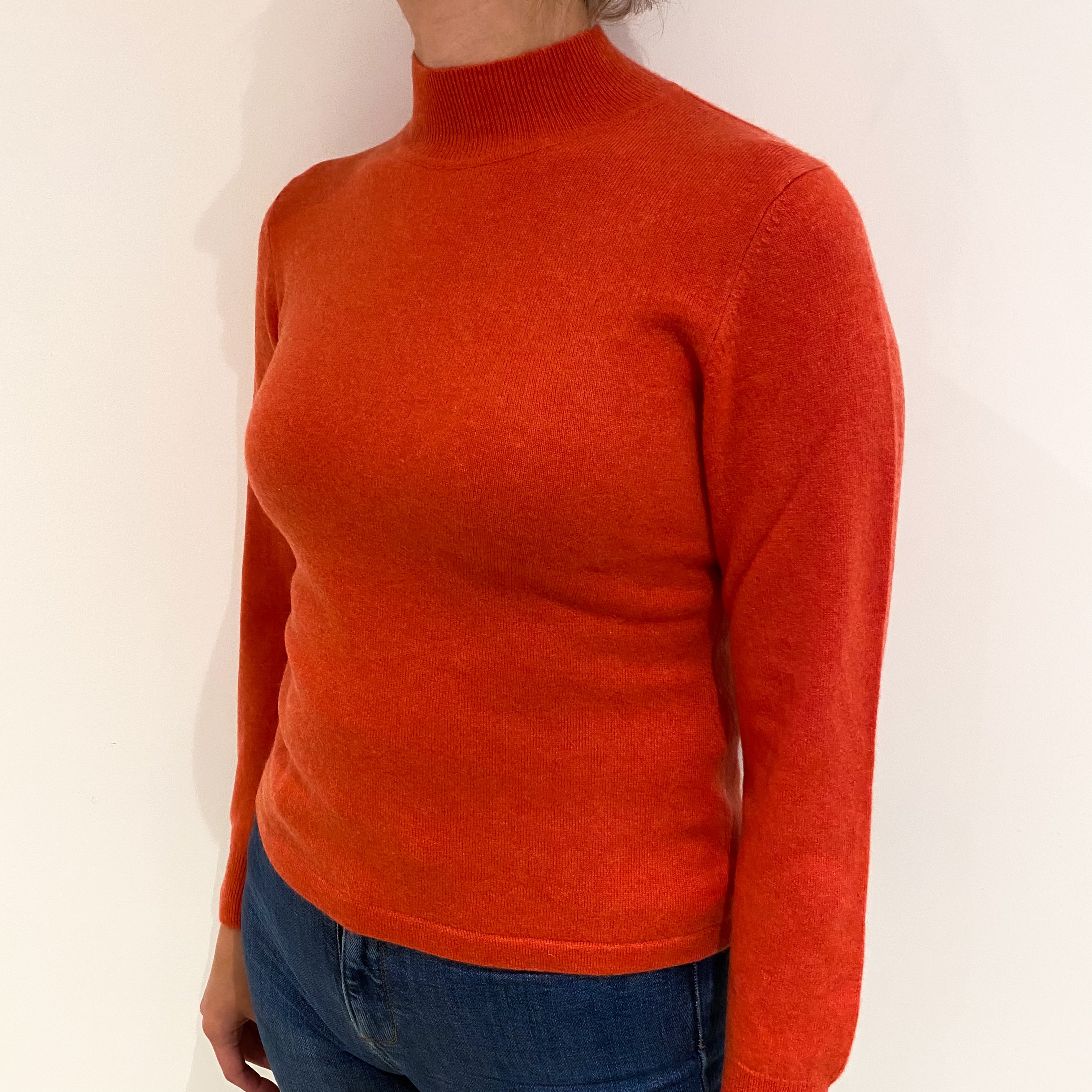 Sienna Orange Cashmere Turtle Neck Jumper Small