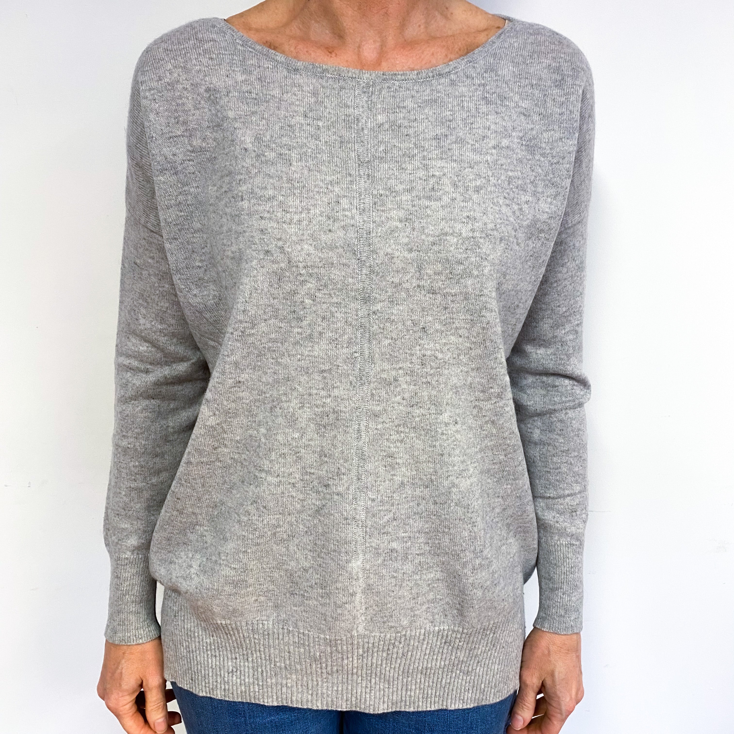 Ash Grey Cashmere Crew Neck Jumper Medium