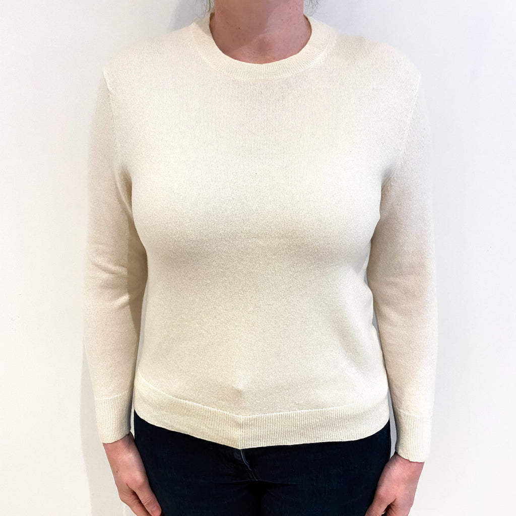 Vanilla Cream Cashmere Crew Neck Jumper Large
