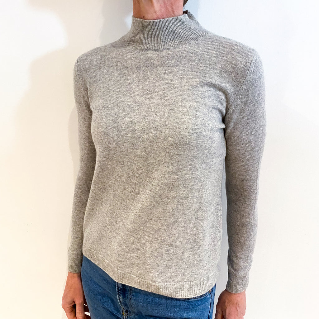 Smoke Grey Cashmere Turtle Neck Jumper Small