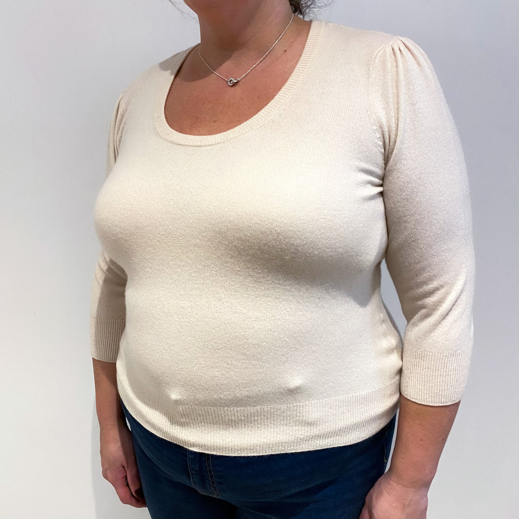 Vanilla Cashmere Scoop Neck Jumper Extra Large