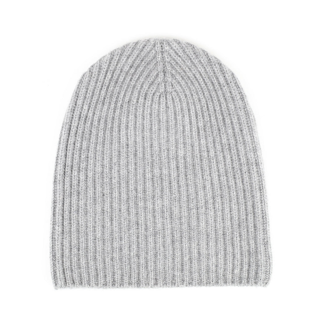 Scottish Ash Grey Luxury Chunky Cashmere Beanie Hat