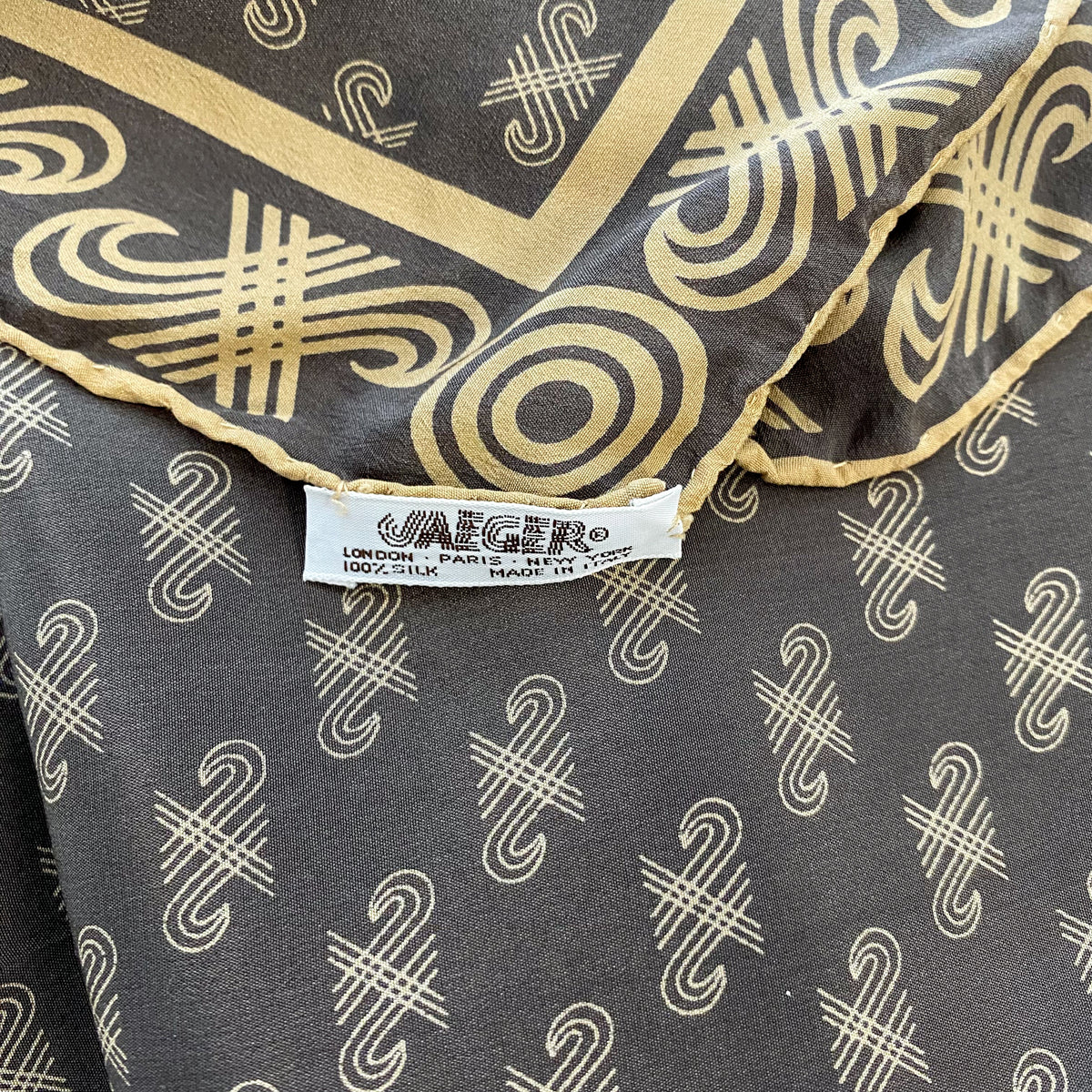 1970’s Jaeger Logo Silk Scarf