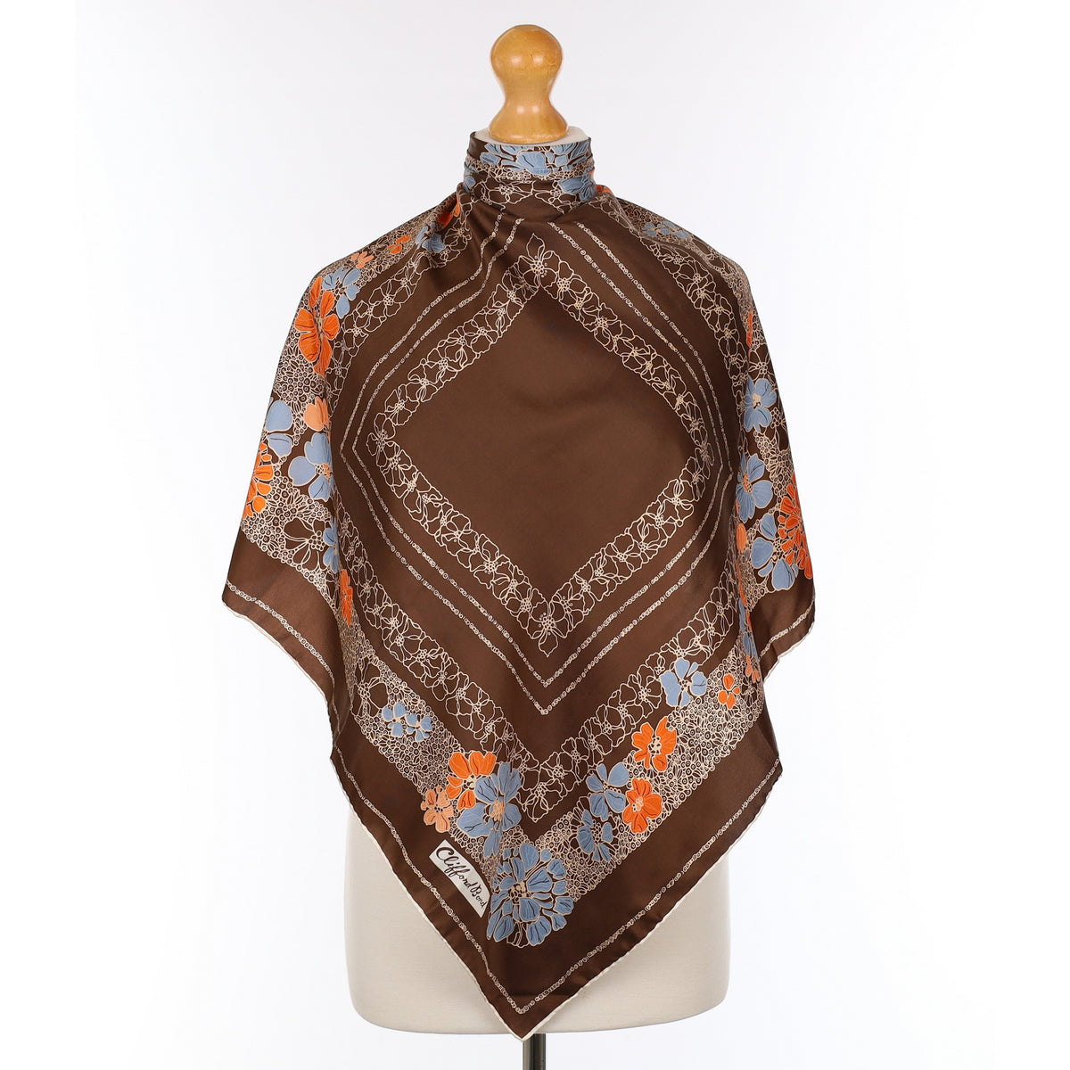 Clifford Bond Floral Vintage Silk Scarf