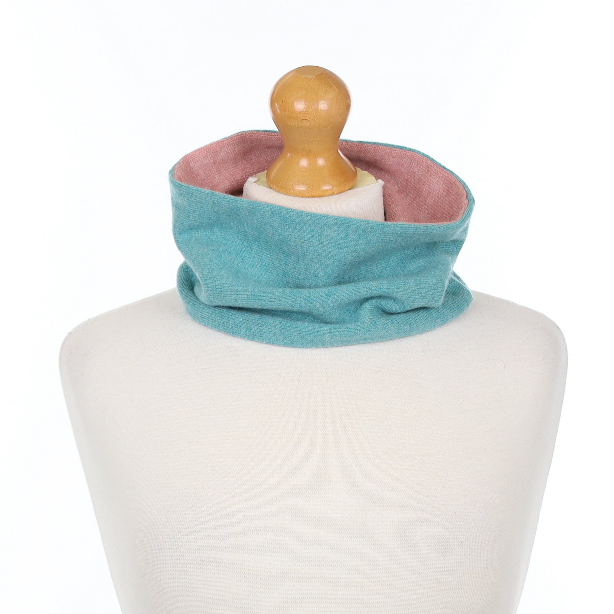 Aqua and Dusky Pink Neck Warmer
