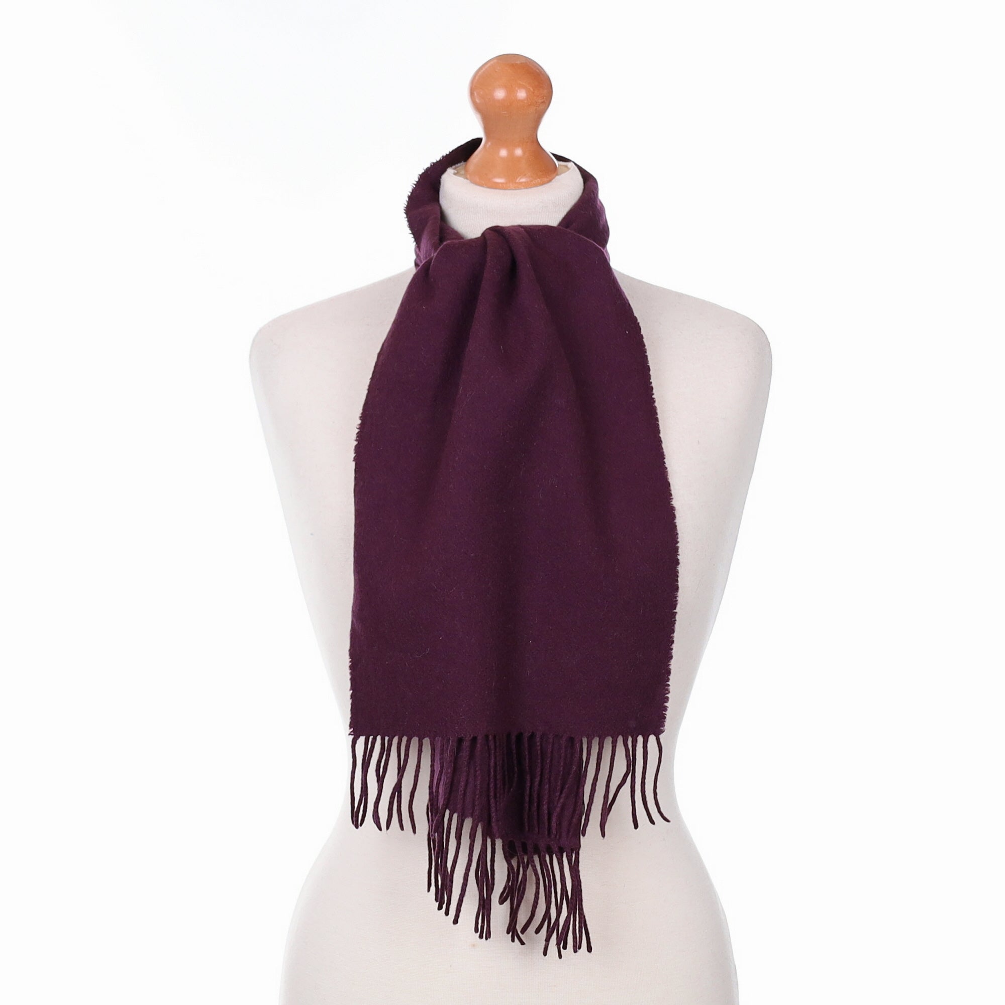 Aubergine Purple Cashmere Woven Scarf