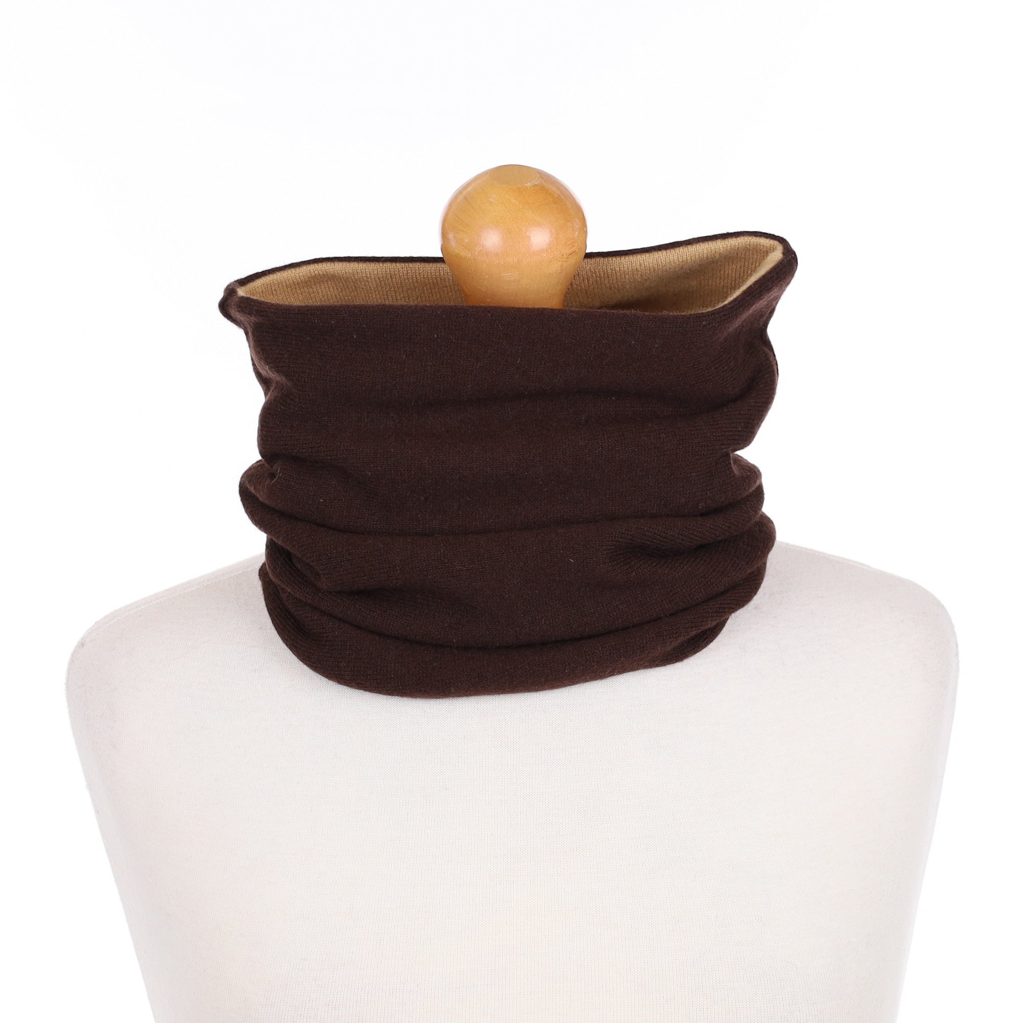 Beige and Mole Brown Luxury Double Layered Snood