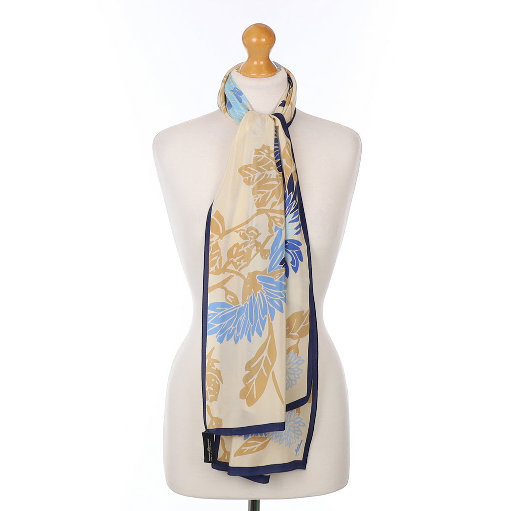 Jammers & Leufgen Beige Floral Silk Scarf