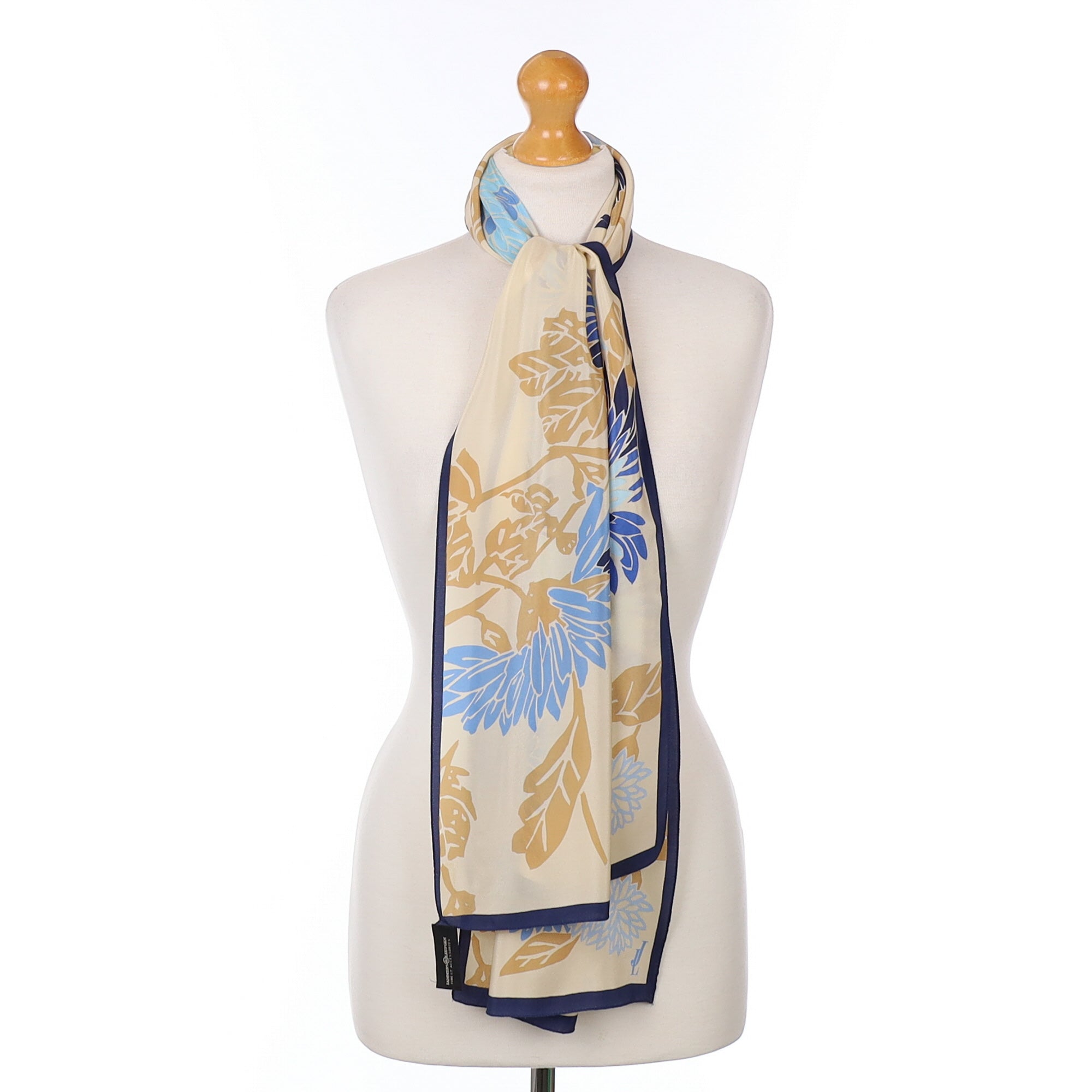 Jammers & Leufgen Beige Floral Silk Scarf