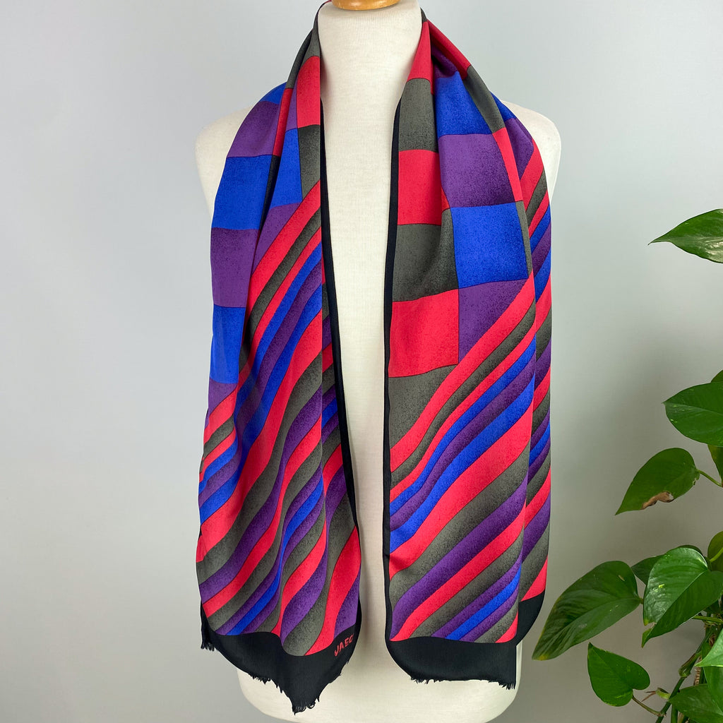 Jaeger Striped Long Silk Scarf