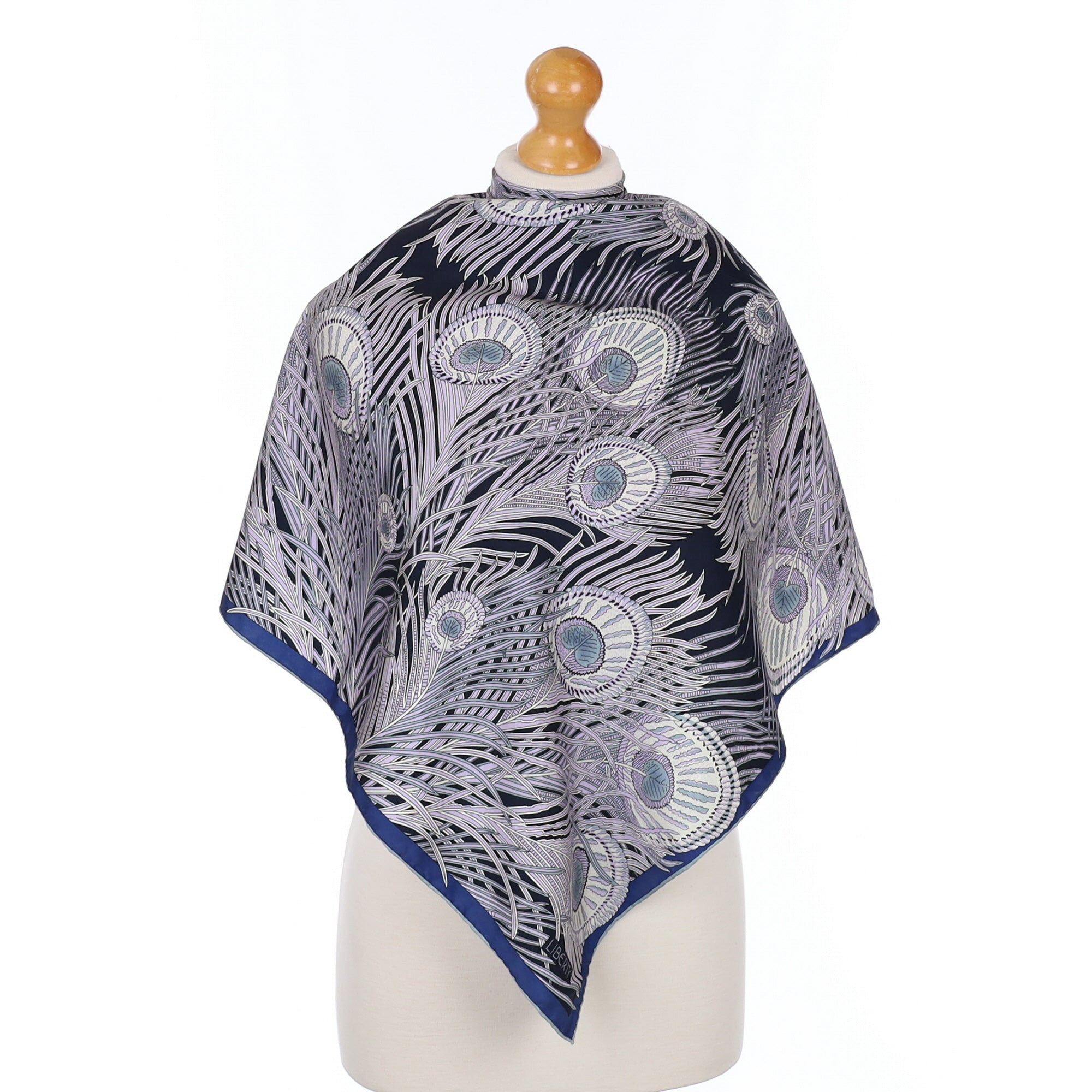 Liberty Peacock Feather Design Silk Scarf