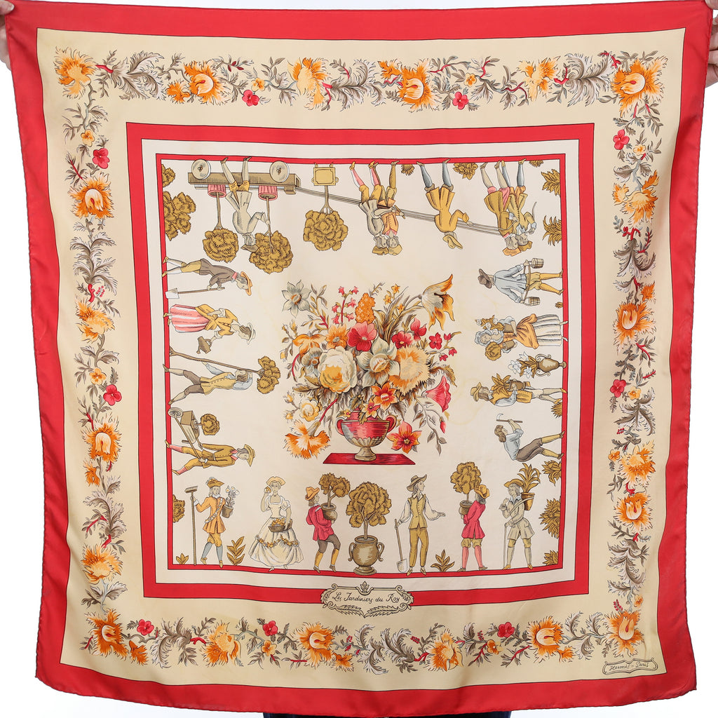 Hermès Les Jardiniers Du Roy Silk Scarf