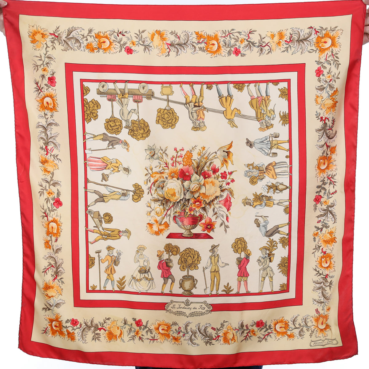 Hermès Les Jardiniers Du Roy Silk Scarf