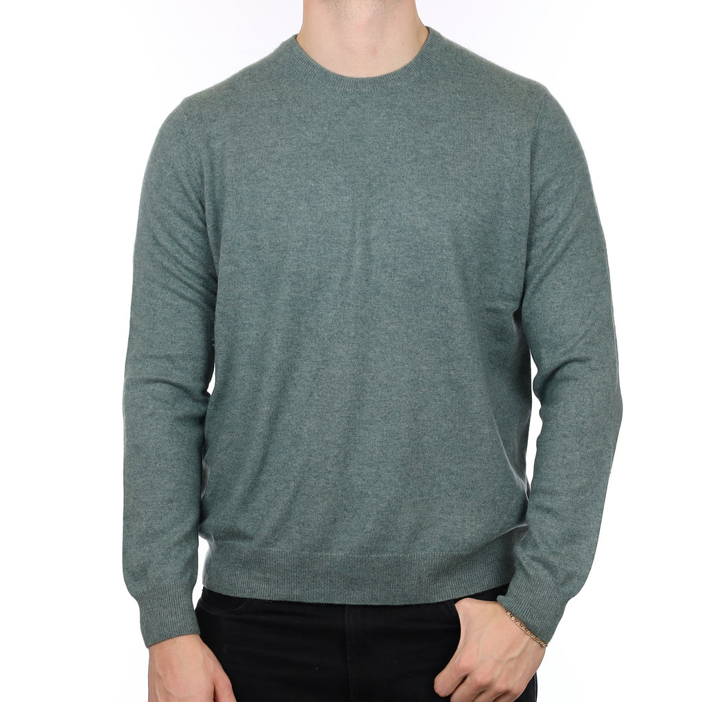Men’s Alpine Green Cashmere Crew Neck Jumper XXL