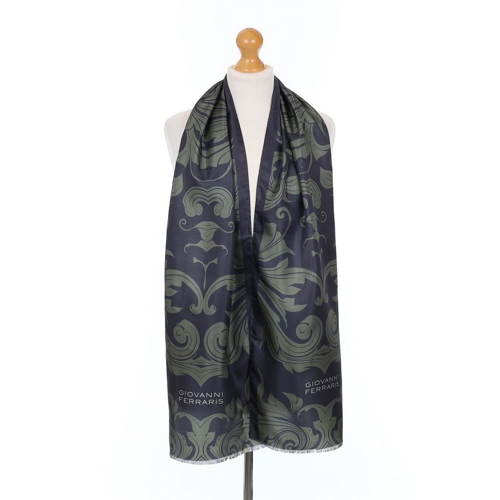 Brand New Green Paisley Silk Scarf