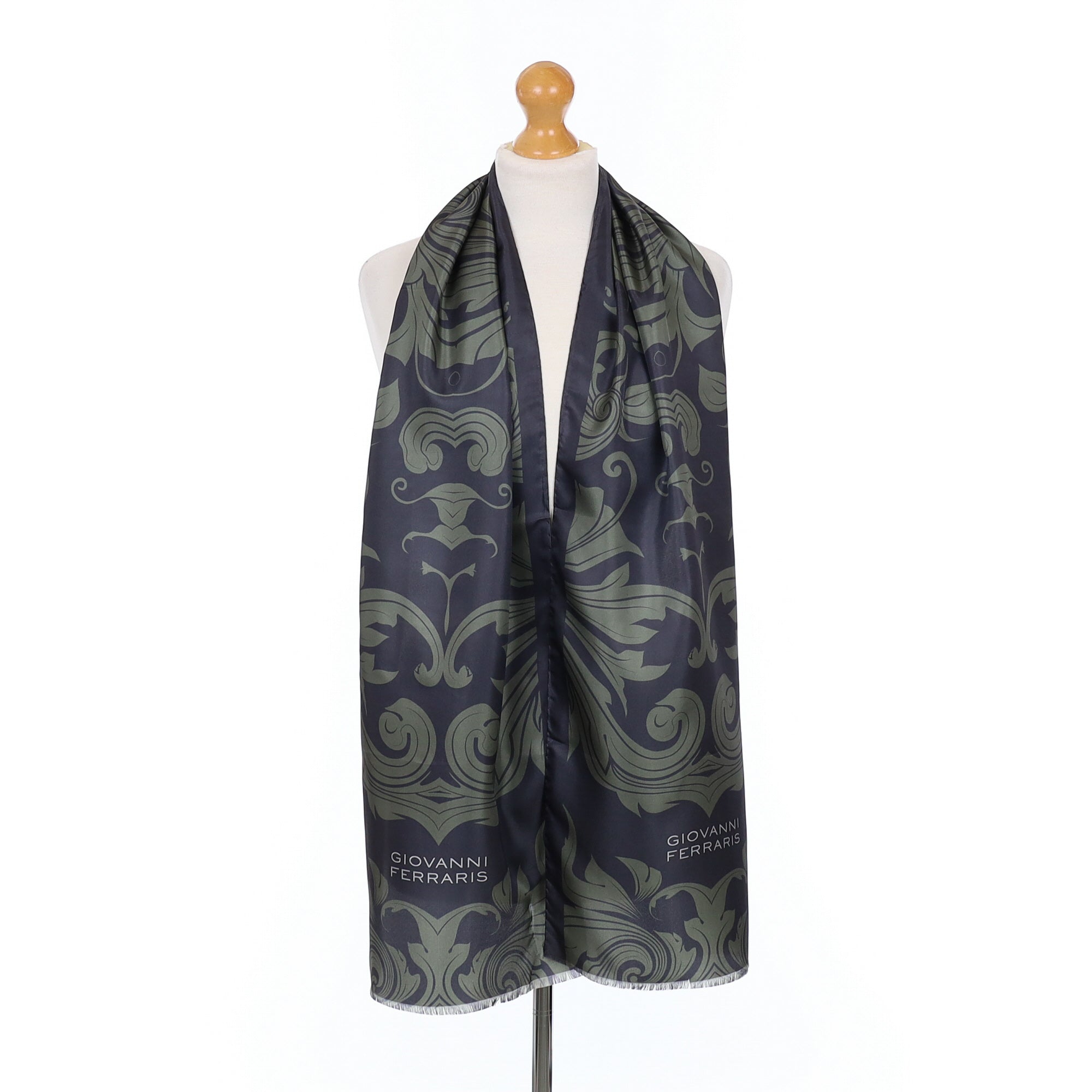 Brand New Green Paisley Silk Scarf