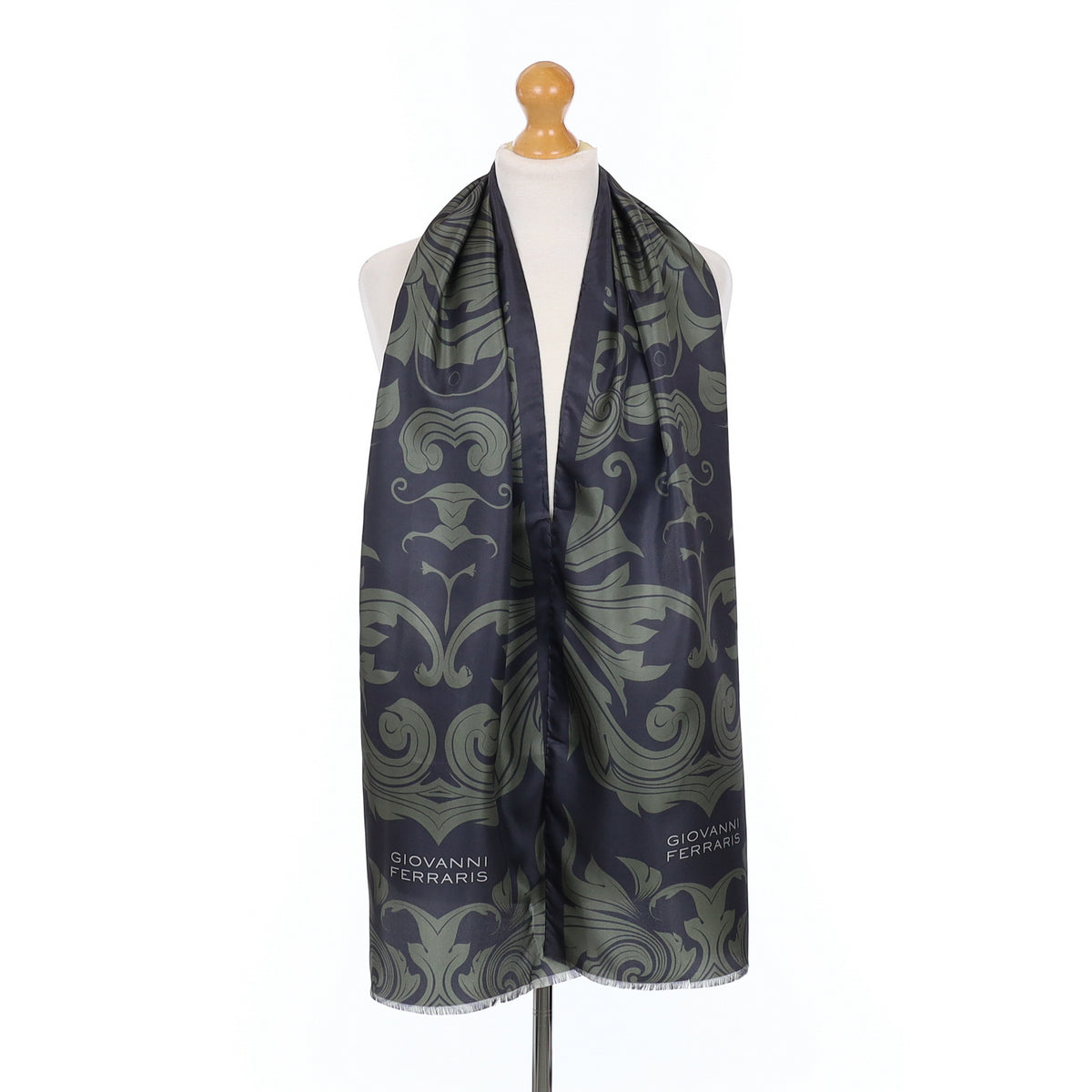 Brand New Green Paisley Silk Scarf