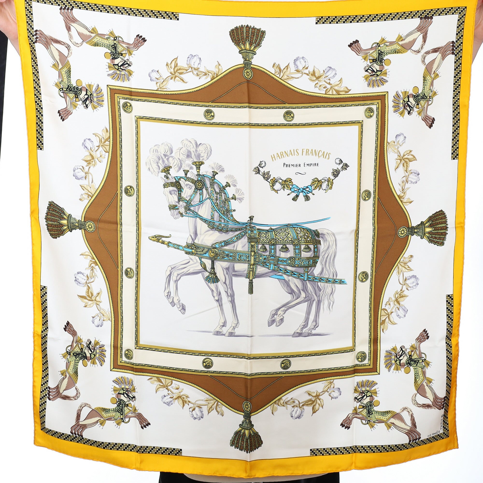 Pristine Hermès Harnais Français Premier Empire Silk Scarf Quite Rare